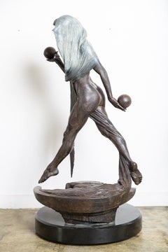 Richard MacDonald 1/2 Life Nightfall Platinum Bronze Sculpture Figurative