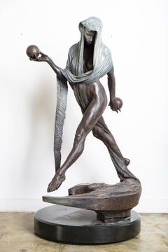 Richard MacDonald 1/2 Life Nightfall Platinum Bronze Sculpture Figurative 