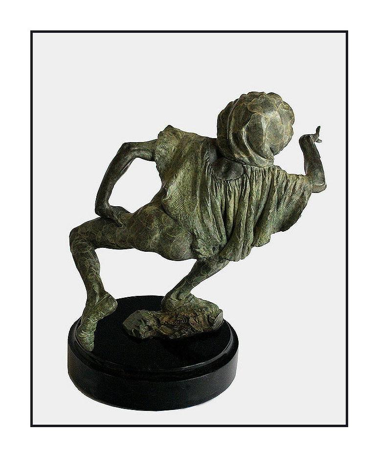 Richard MacDonald Fuite Du Temps Bronze Mime Sculpture Signed Original Artwork For Sale 1