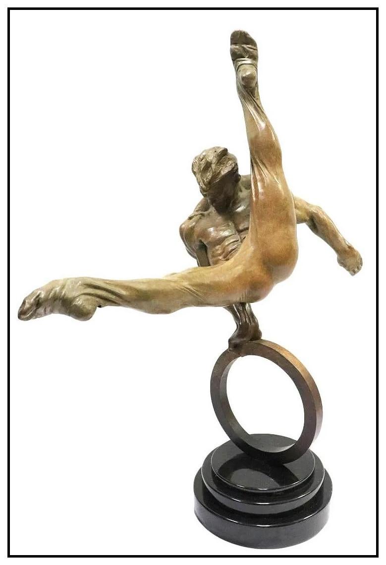Richard MacDonald The Gymnast 1/3 Life Flair Signed Bronze Sculpture Large Art For Sale 1