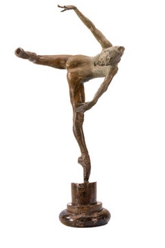 Richard MacDonlad Flight in Attitude 2001 Sculpture en bronze signée avec COA
