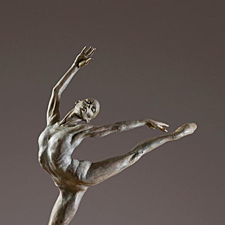 Sissone, Atelier - Gold Figurative Sculpture by Richard MacDonald