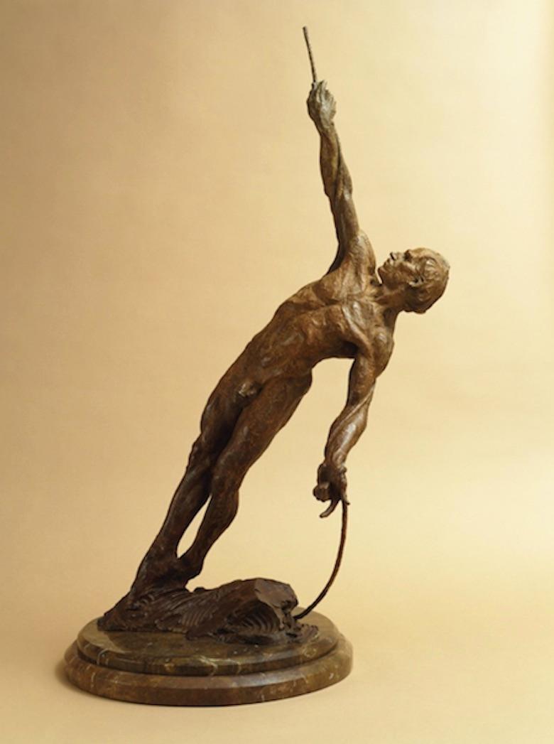 Richard MacDonald Nude Sculpture - Suspended, Man on a Rope