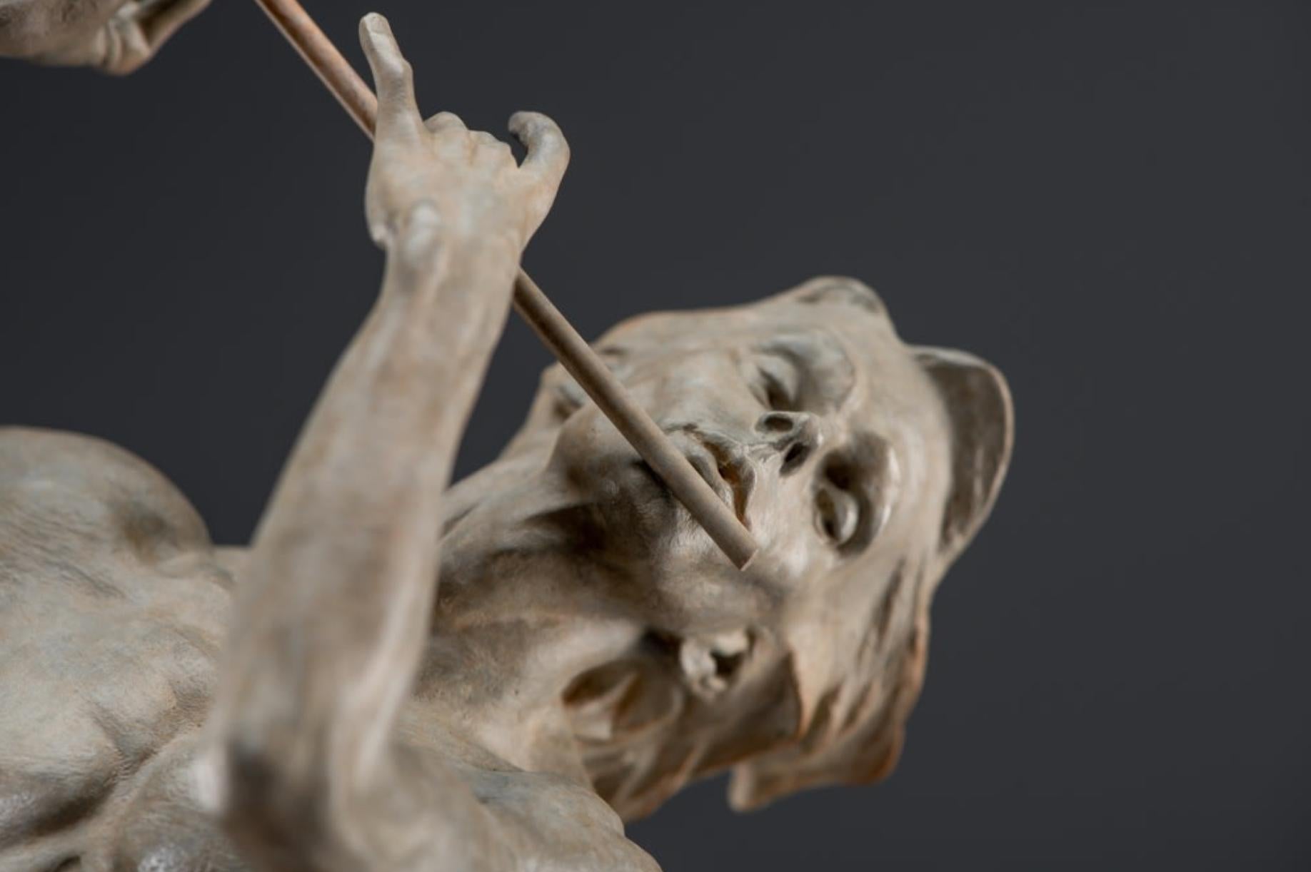 The Flutist, Atelier - Gold Figurative Sculpture by Richard MacDonald