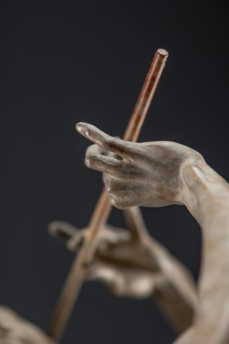 The Flutist, Atelier - Gold Figurative Sculpture by Richard MacDonald