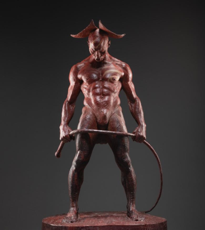 Figurative Sculpture Richard MacDonald - Le gardien rouge, Atelier