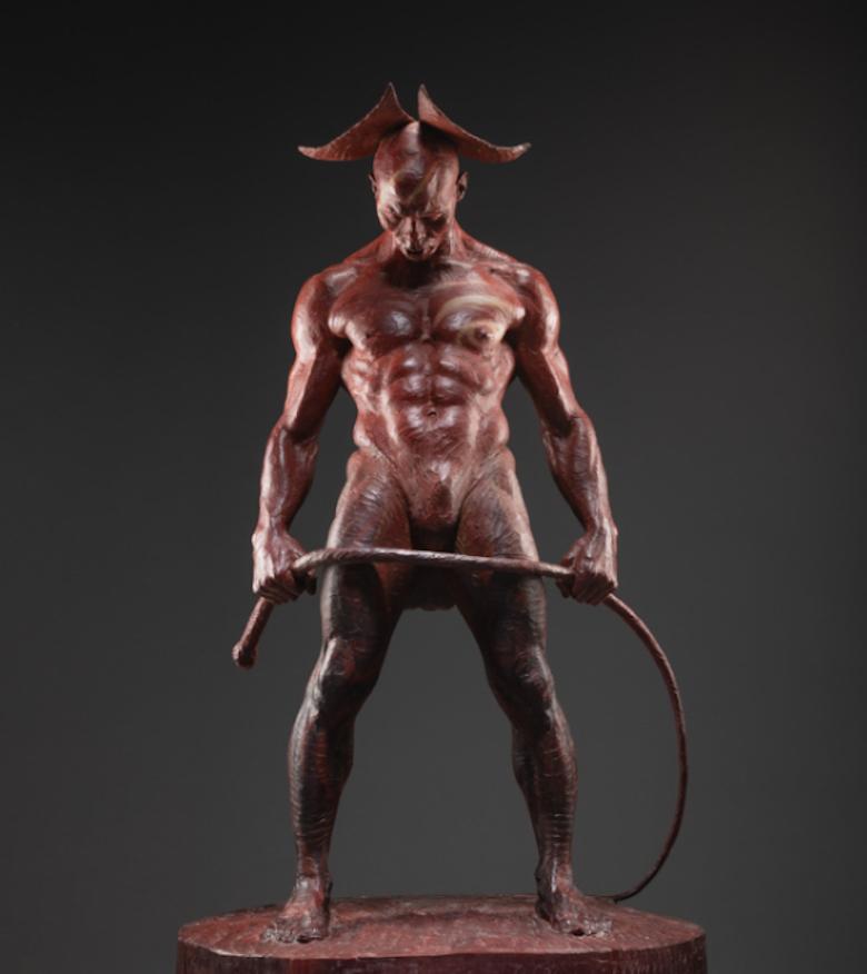 Richard MacDonald Figurative Sculpture - The Guardian Red, Atelier