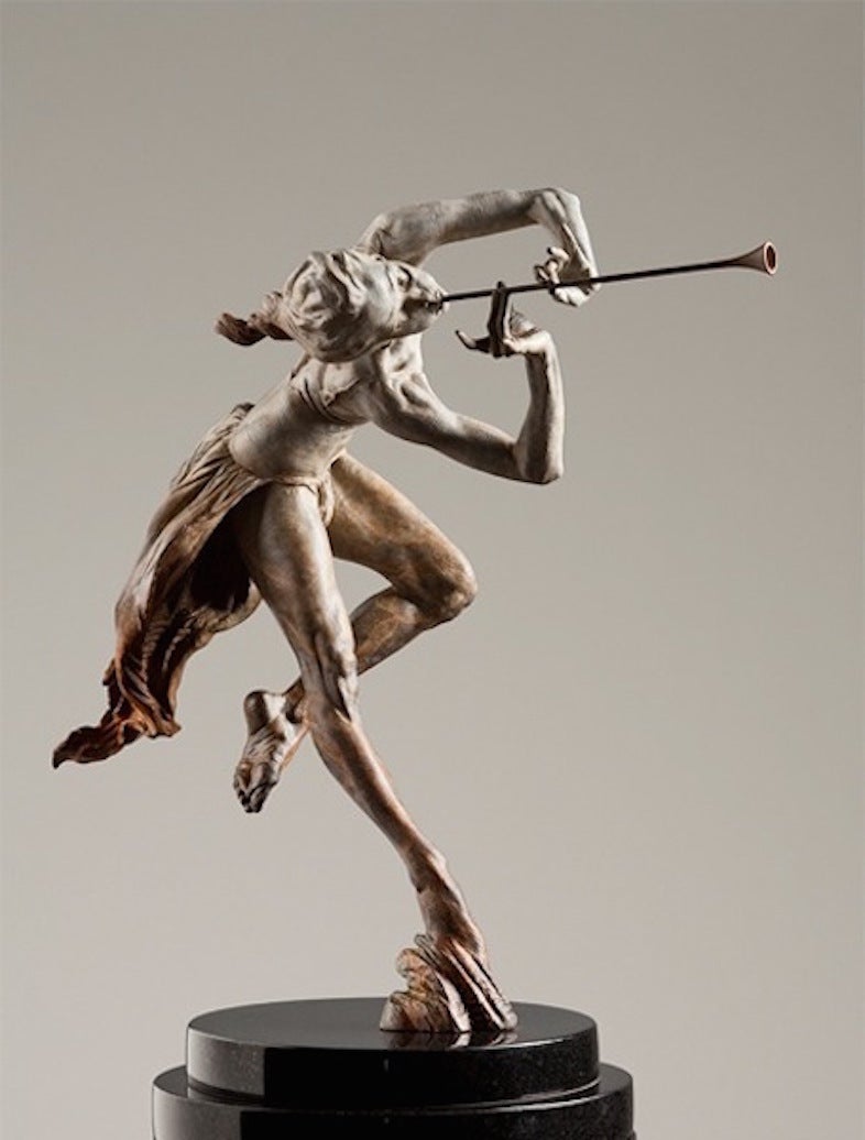 Figurative Sculpture Richard MacDonald - Drapé trompetteur, atelier