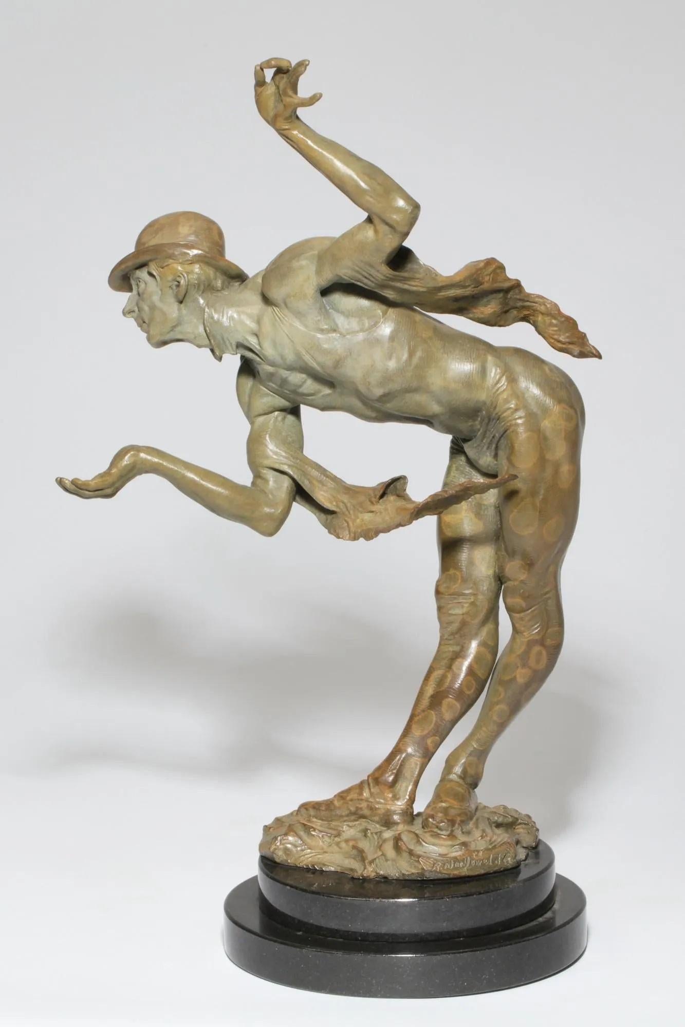 Art Deco Richard MacDonald Bronze Sculpture of a Shadow Puppeteer