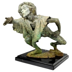 Vintage Richard MacDonald La Fuite Du Temps 1990 Limited Edition Bronze Signed Sculpture