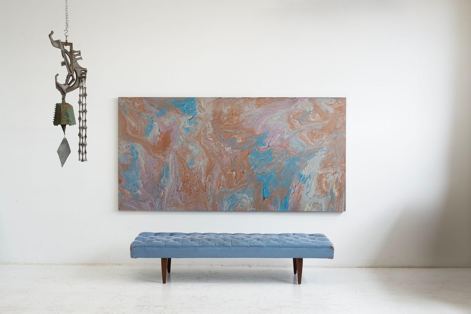 Peinture psychédélique monumentale de Richard Mann 1975 en vente 1