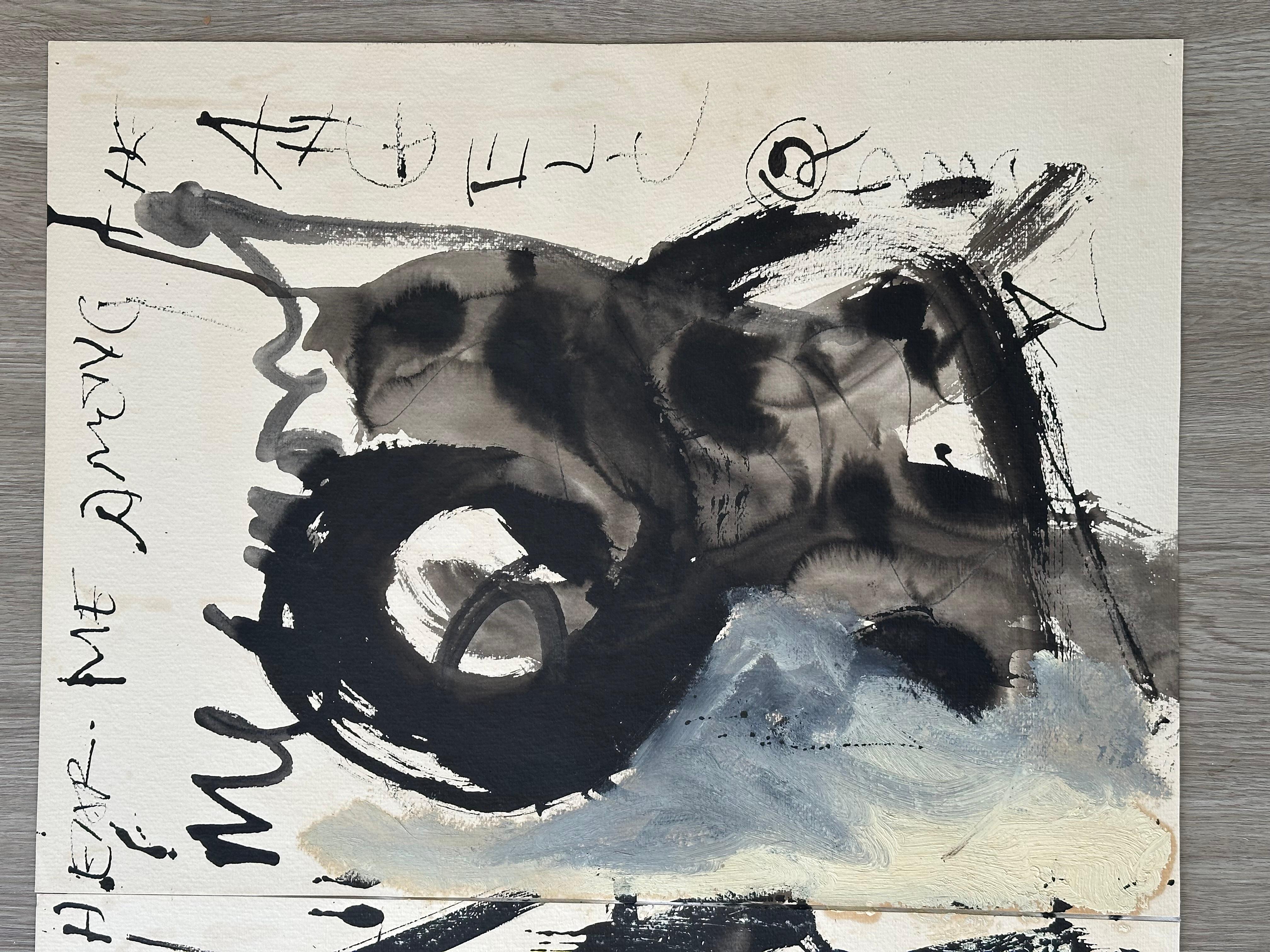 Duino Elegies study - Gray Abstract Painting by Richard Mann