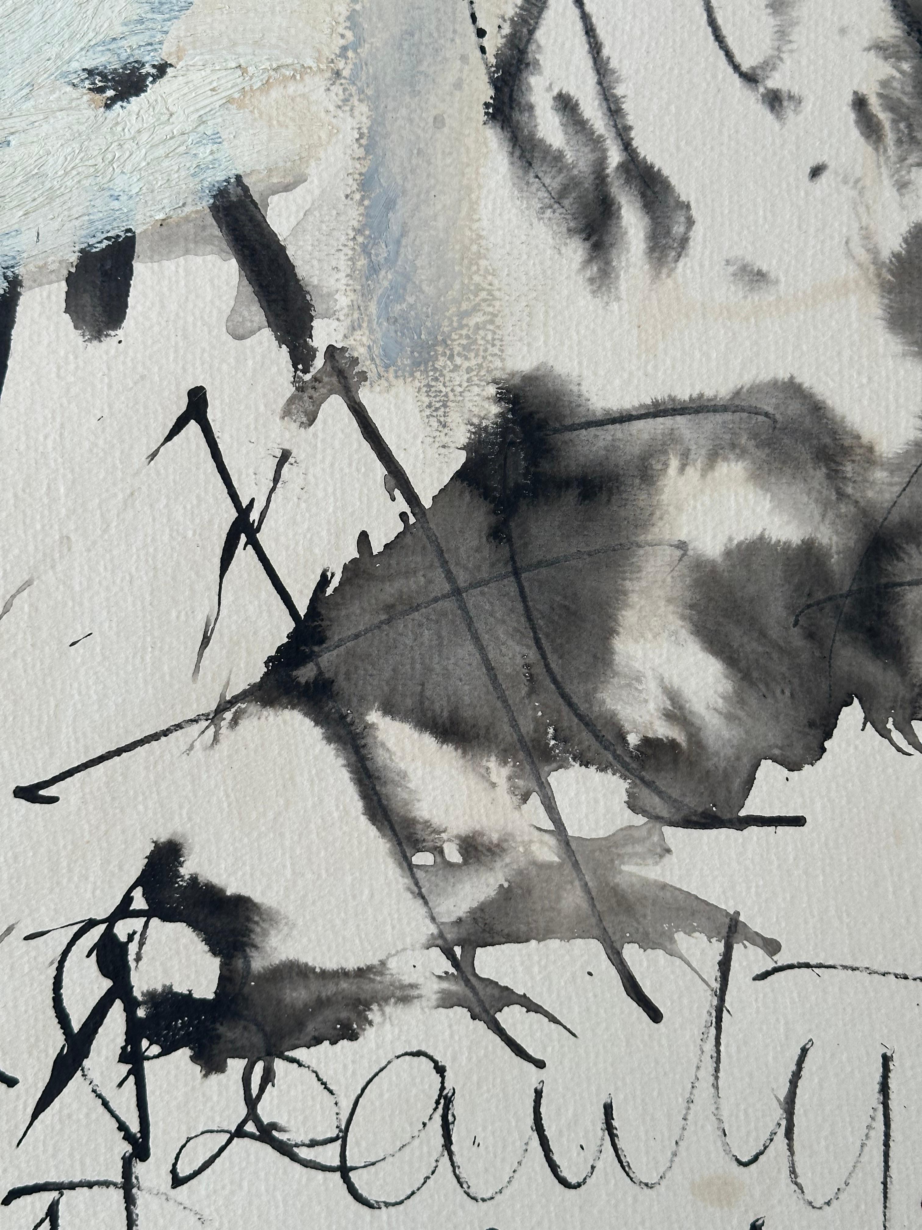 Estudio de las Elegías de Duino - Abstract Painting Gris de Richard Mann