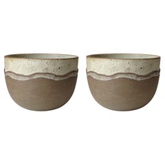 Vintage Richard Manz Pair of Ceramic Bowls, Denmark 1970s