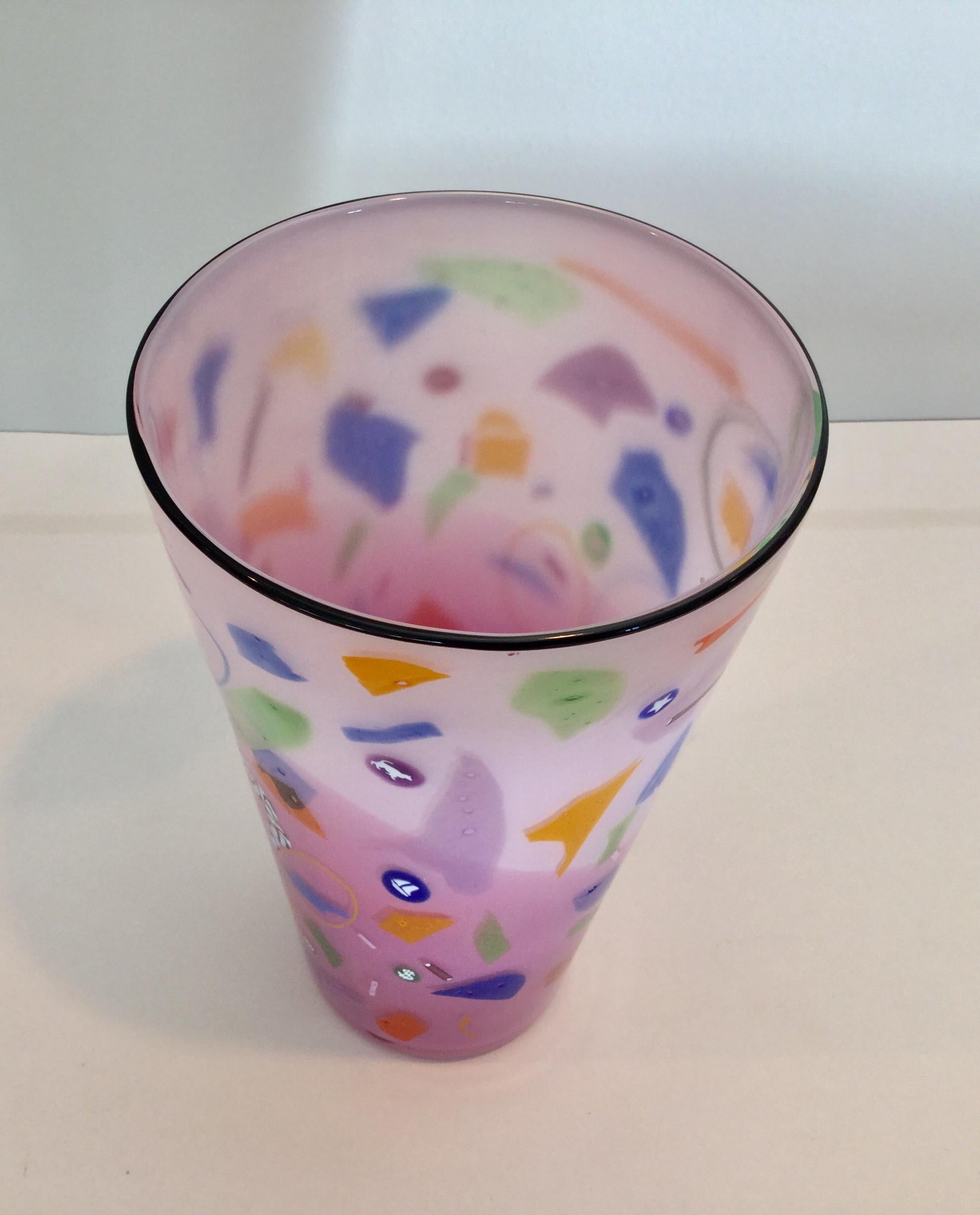 Mid-Century Modern Richard Marquis for Noble Effort Signed Studio Glass Vase