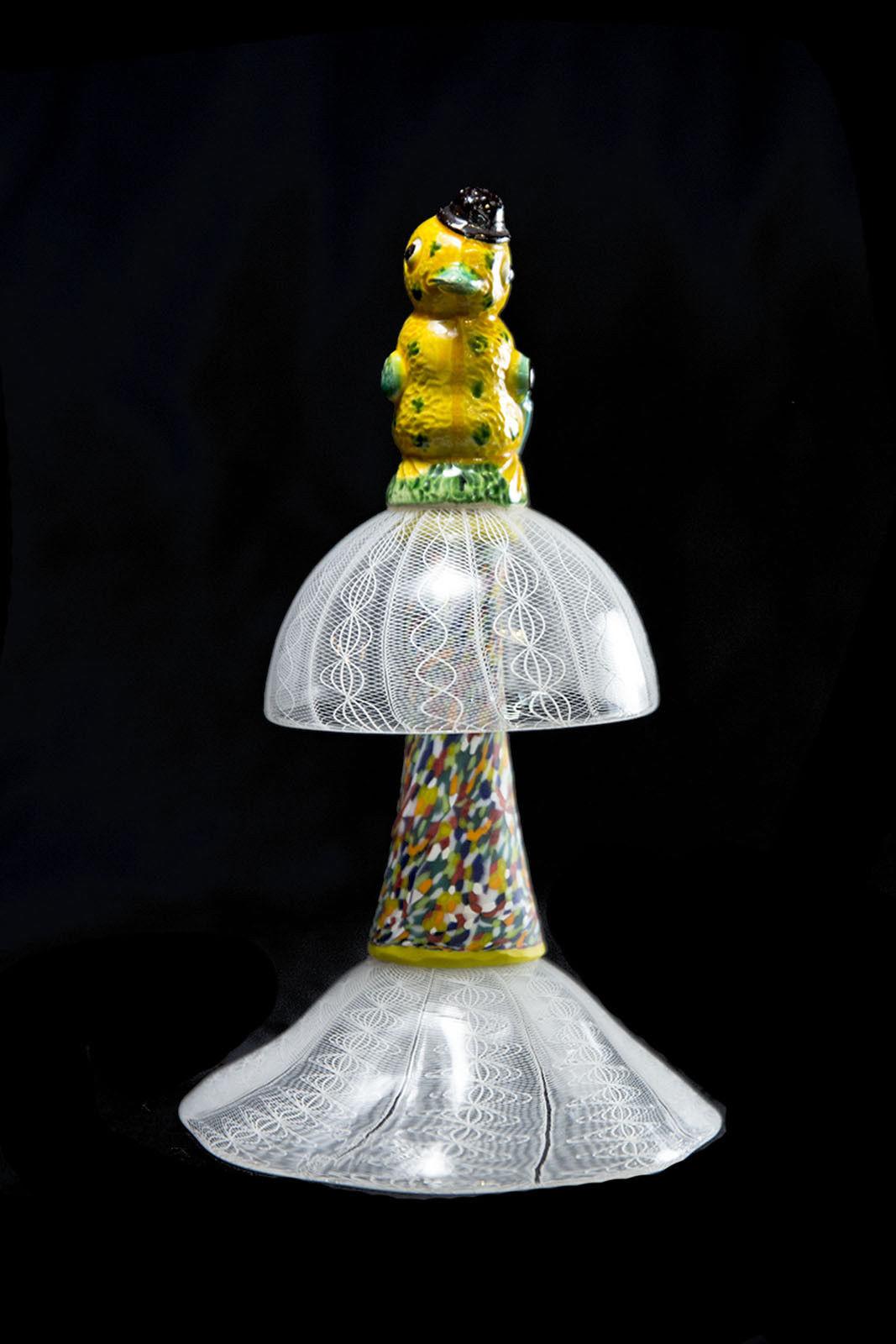 Richard Marquis – Jellyfish Salt Shaker, 2016
Zanfirico and granulare glass found object
Size: 9 x 5 inches
Signed and dated with copyright
Certificate of Authenticity included

A pioneer of American contemporary glass art, Richard Marquis is one of