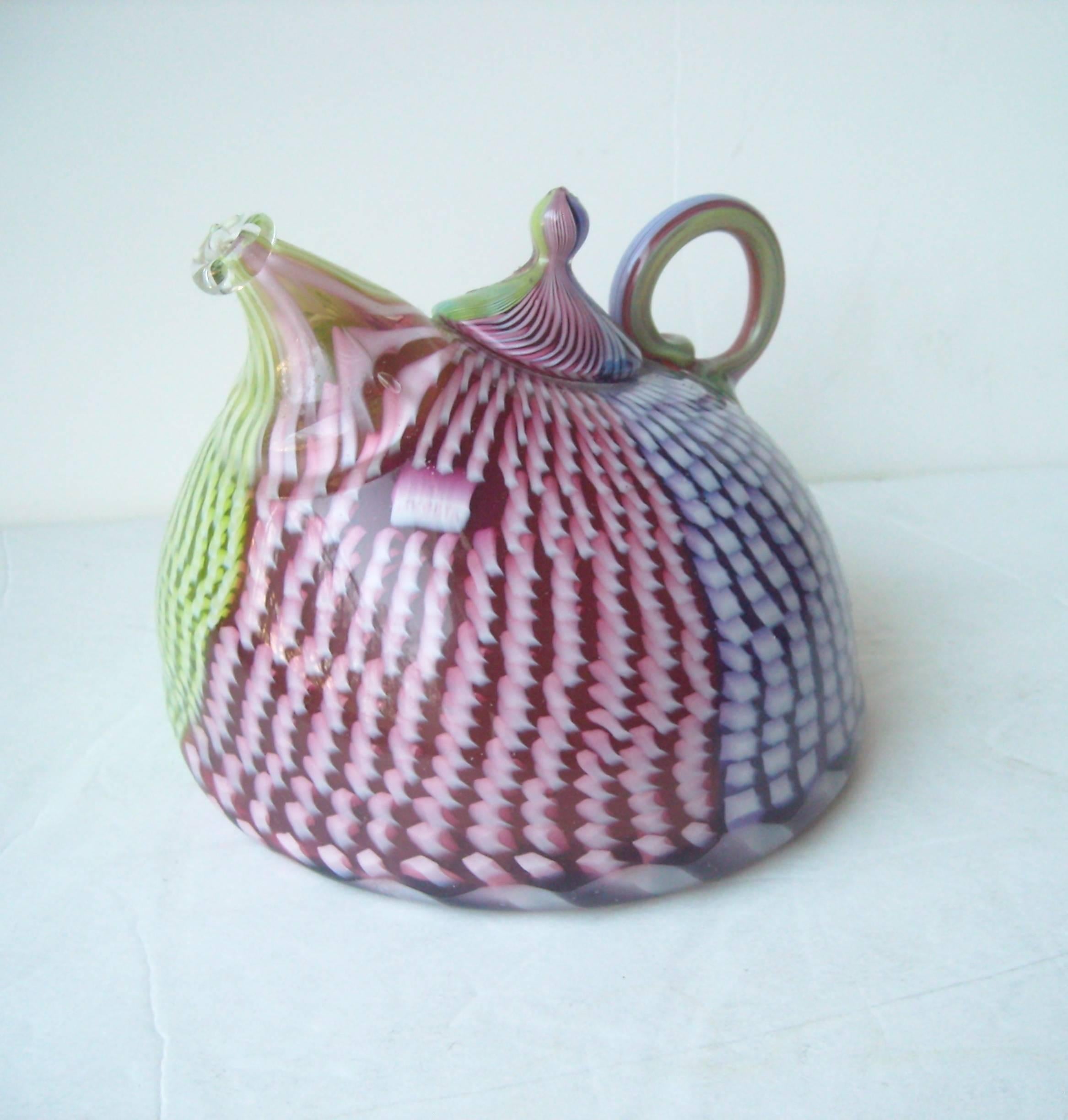 Hand-Crafted Richard Marquis Studio Teapot Glass Sculpture, Signed, Dated