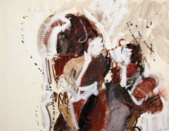 Thron, signiertes abstraktes expressionistisches Acrylgemälde von Richard Martin Ash
