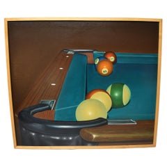 Richard Matthews "Billiard Table Corner" Oil on Canvas