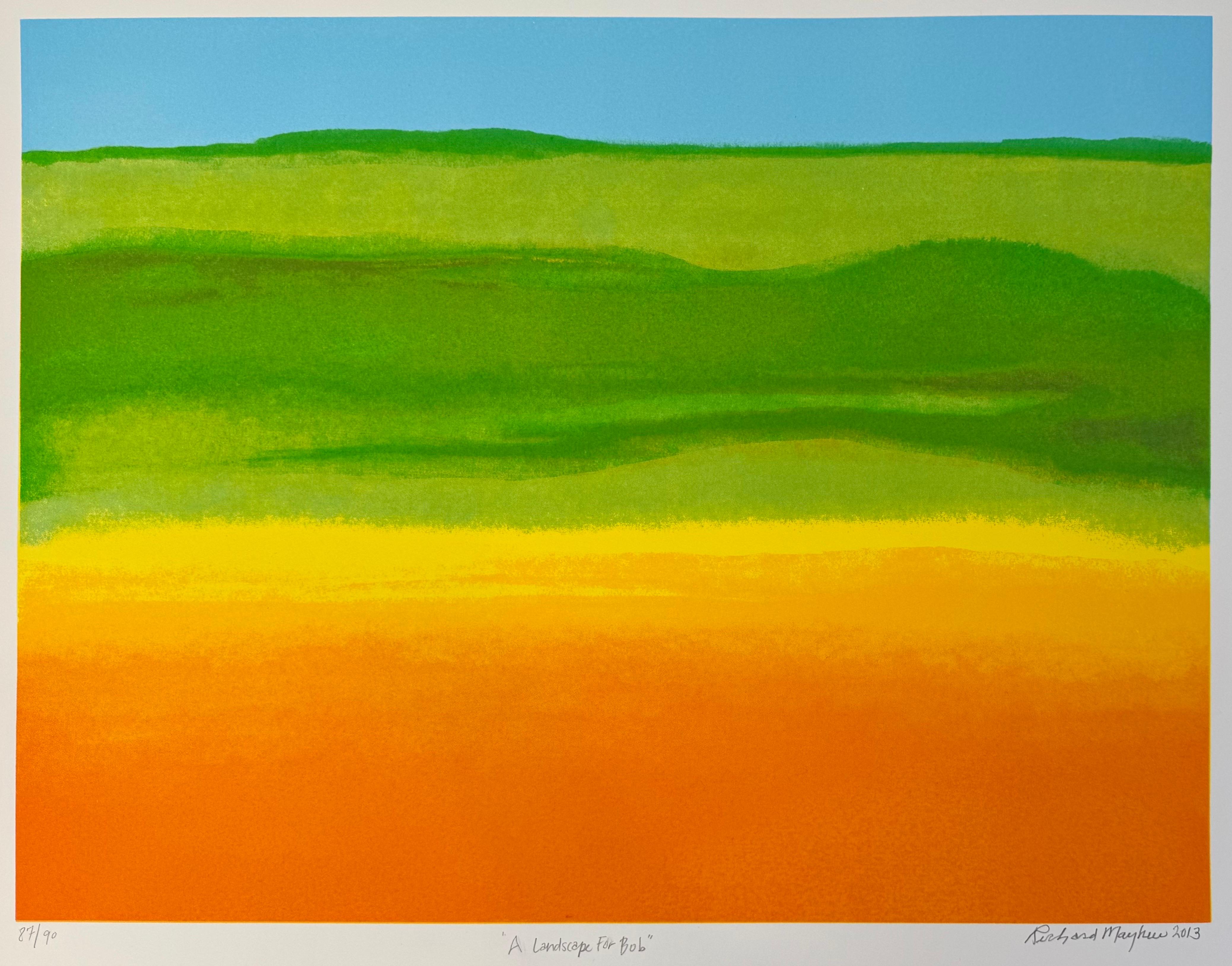 Richard Mayhew Landscape Print - “A Landscape For Bob, 2013” Signed Screenprint Color Field African American