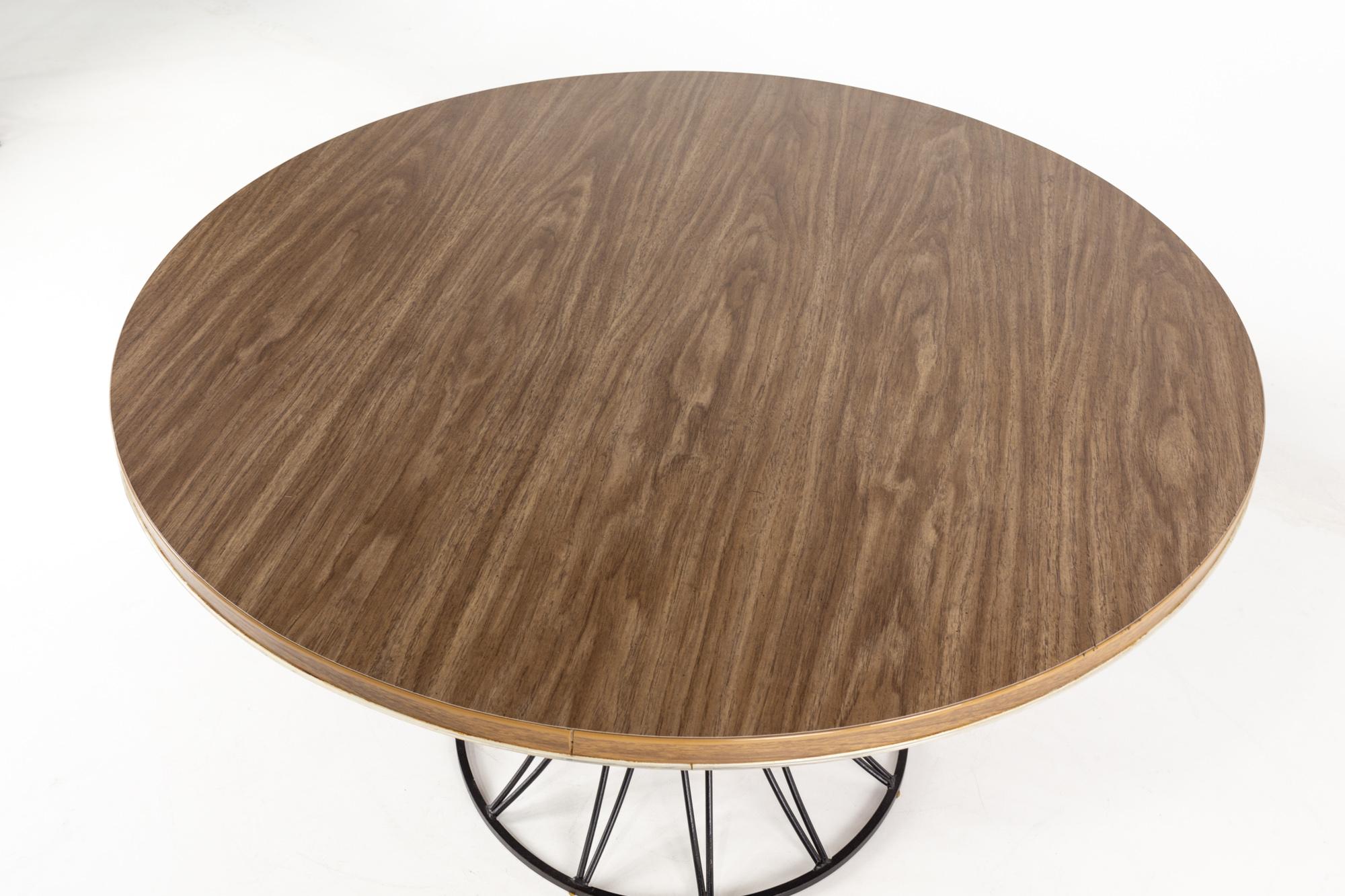 Richard McCarthy for Selrite Style Formica & Iron Mid Century Dining Table In Good Condition For Sale In Countryside, IL