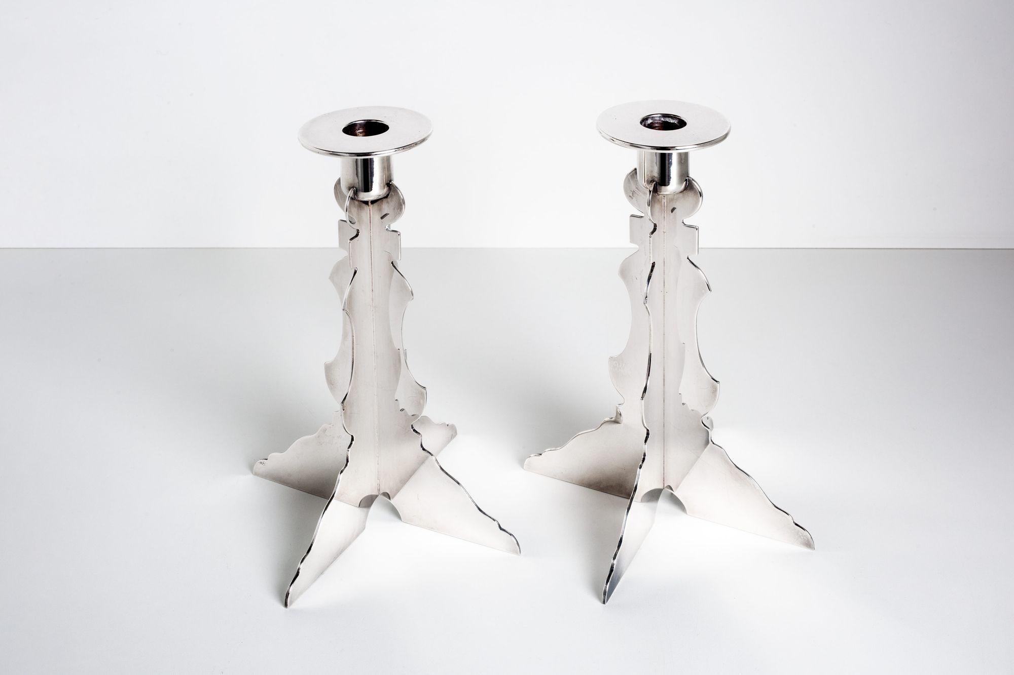 Post-Modern Richard Meier Candleholders for Swid Powell For Sale