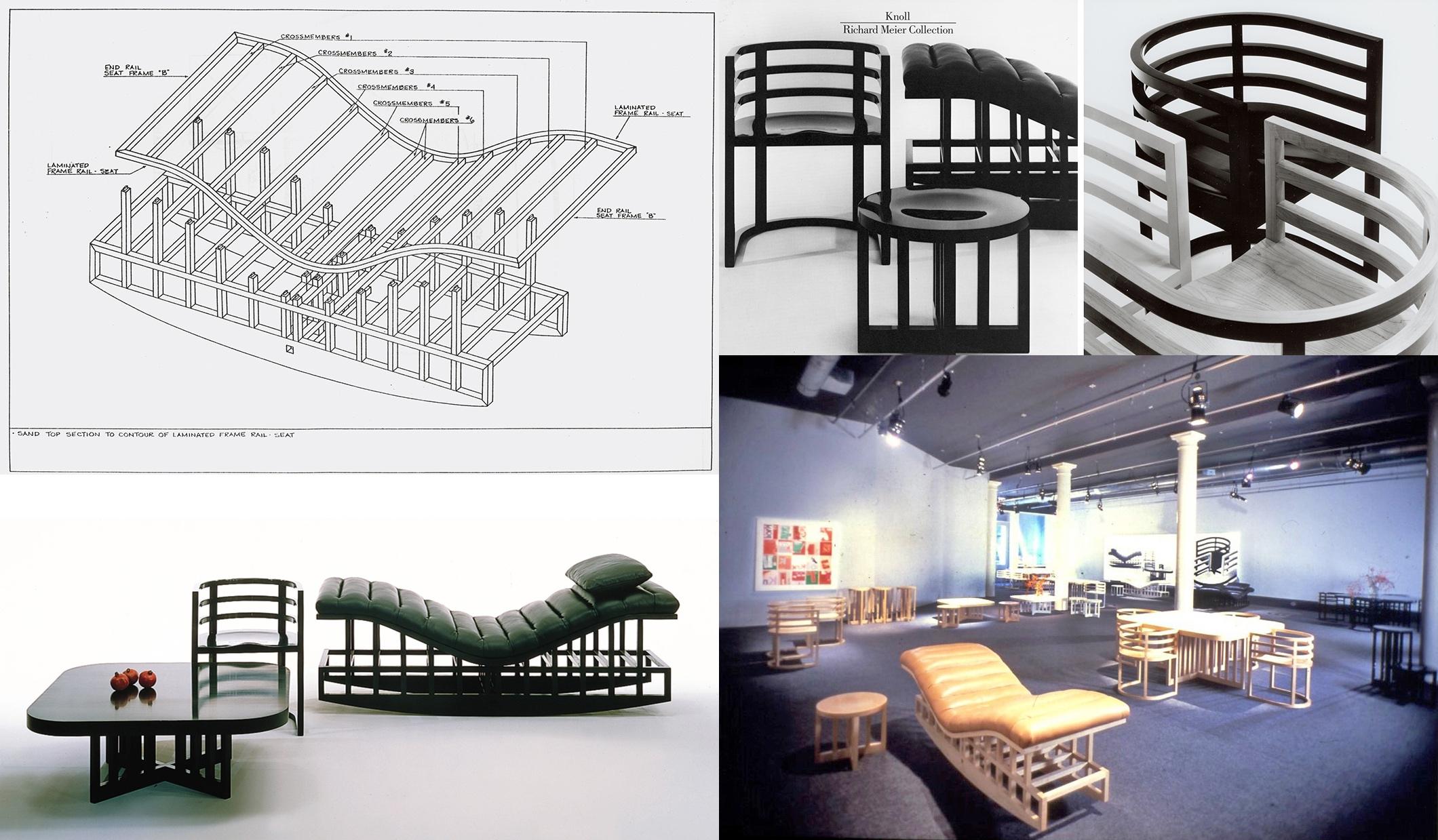 Post-Modern Richard Meier for Knoll International Architectural Rocking Chaise, 1982, Signed For Sale