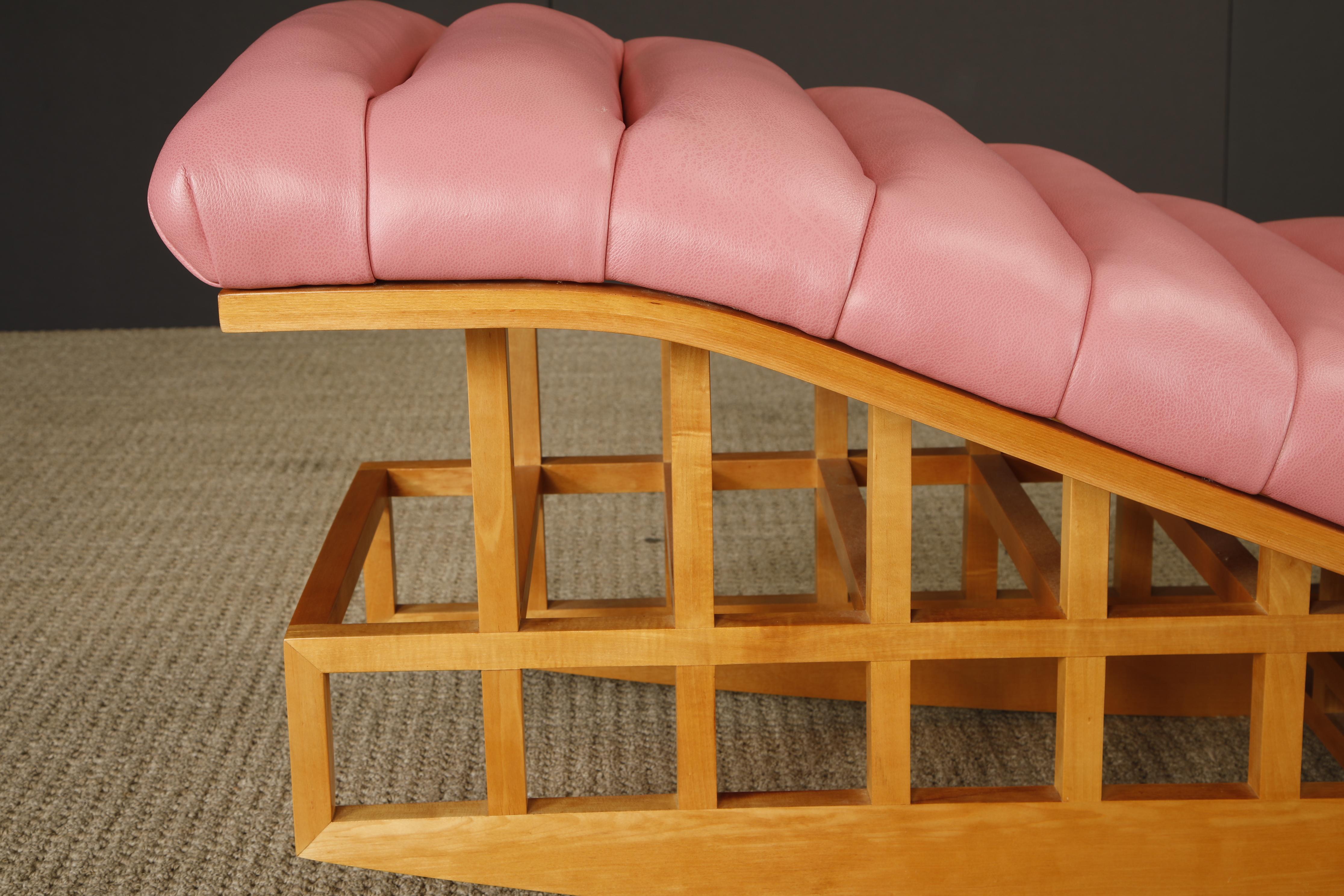 Leather Richard Meier for Knoll International Architectural Rocking Chaise, 1982, Signed For Sale