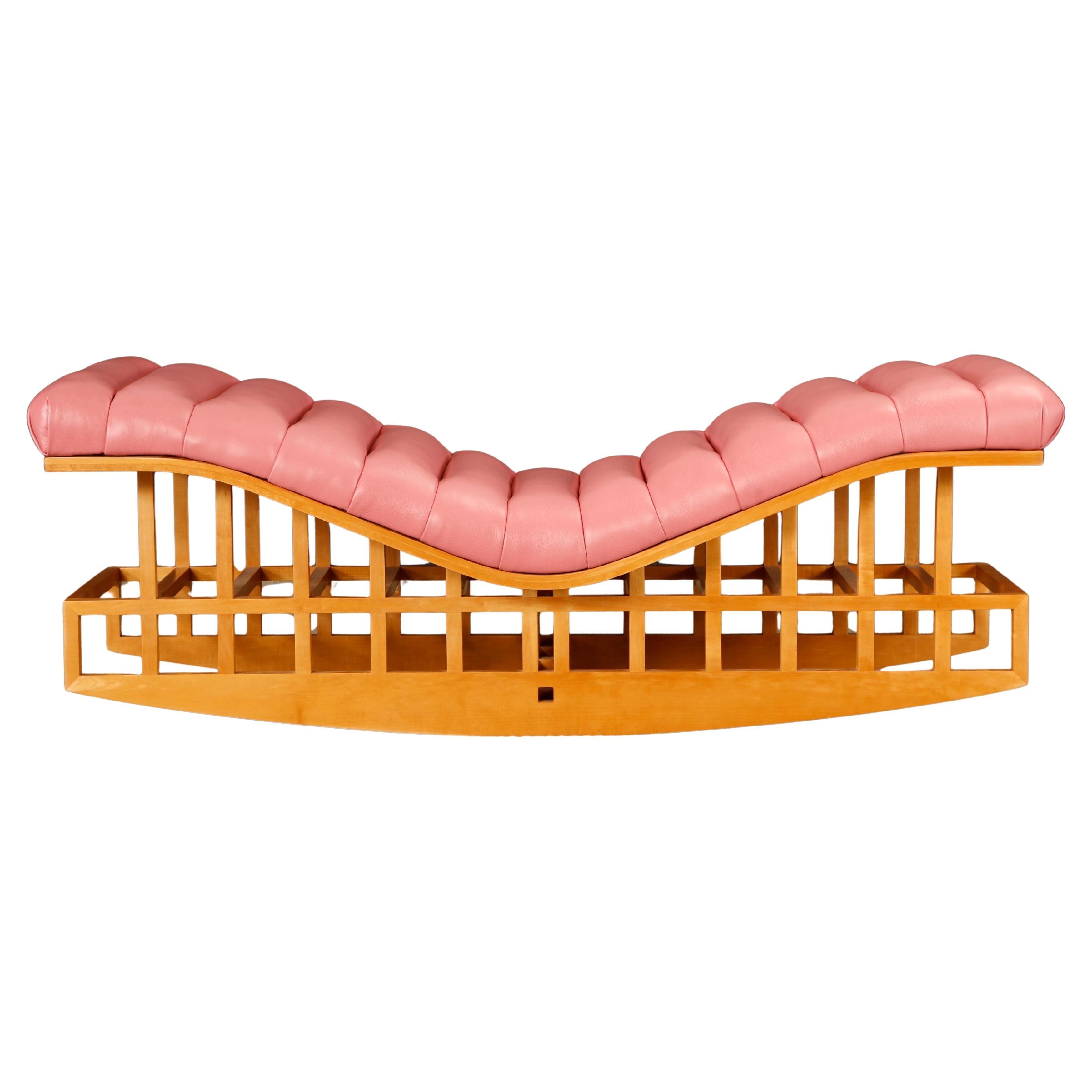 Richard Meier for Knoll International Architectural Rocking Chaise, 1982, Signed For Sale