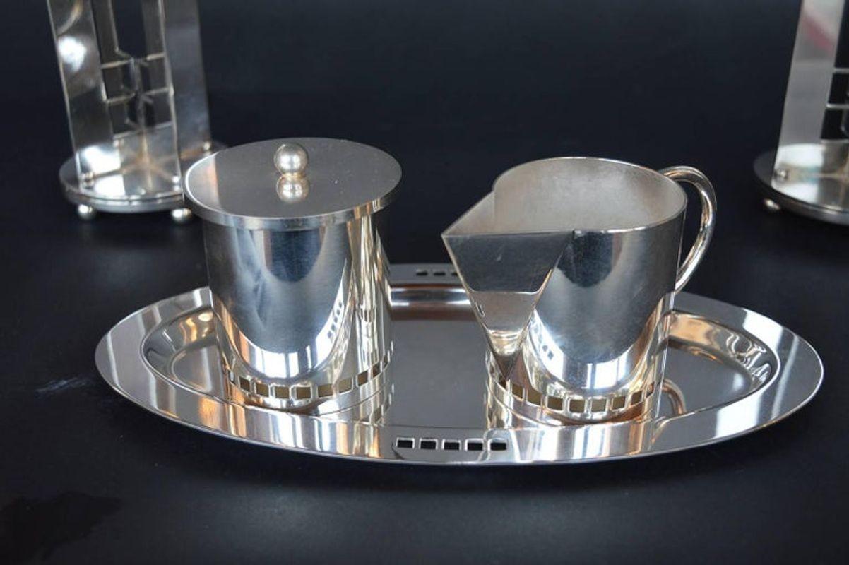 American Richard Meier for Swid Powell Silver Plated Set For Sale