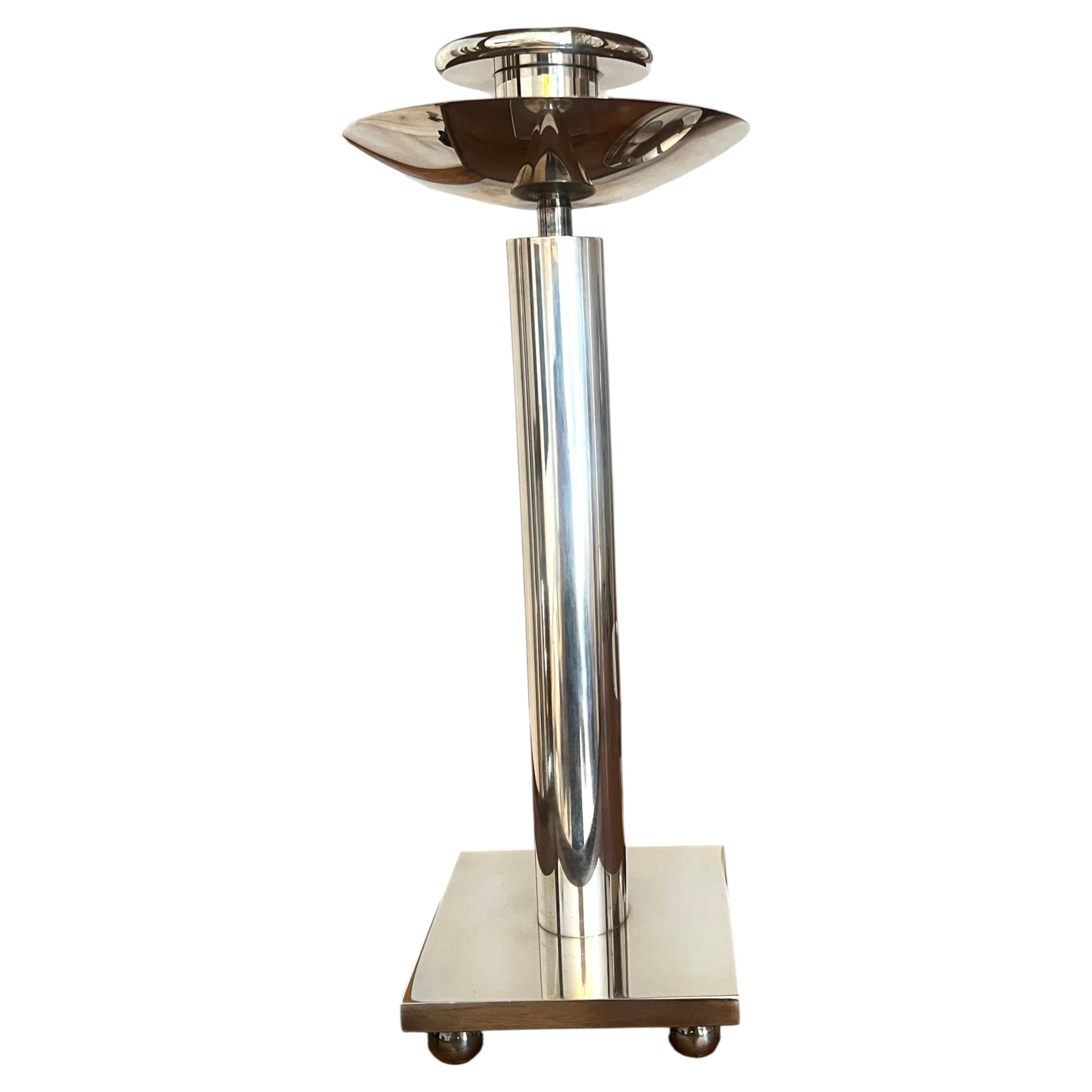 Richard Meier Postmodern Silverplate Candlestick for Italian Swid