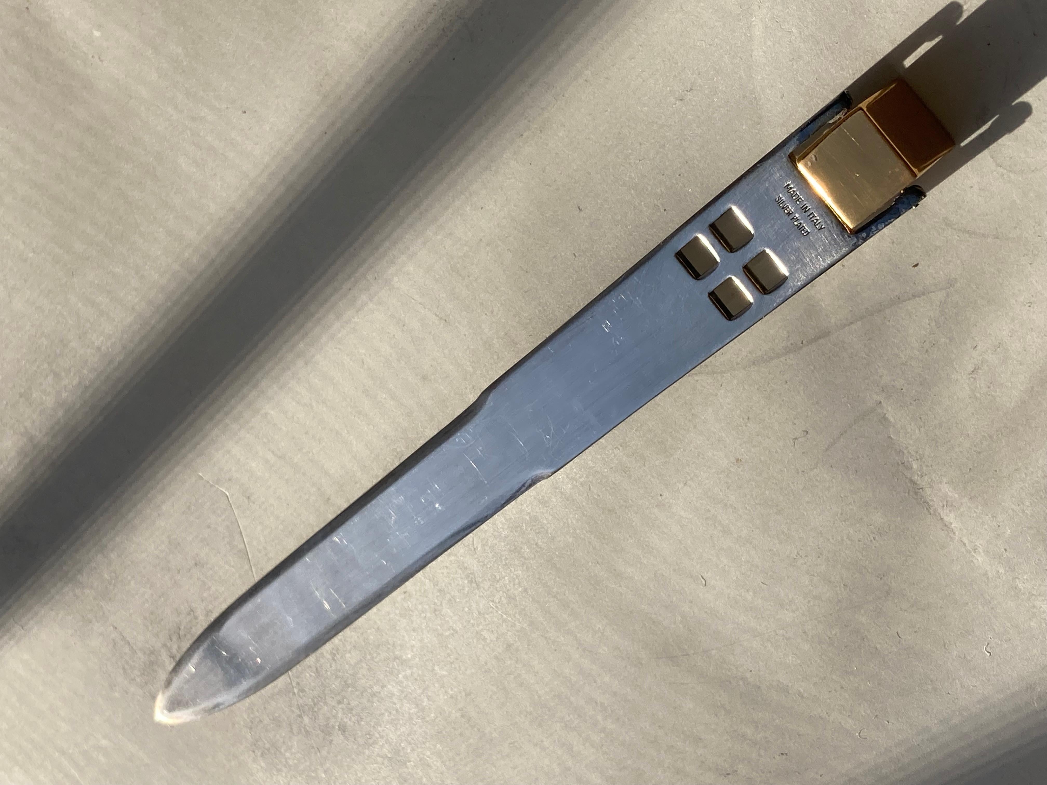 Richard Meier Silver Plate Letter Opener by Swid Powell In Good Condition In Los Angeles, CA