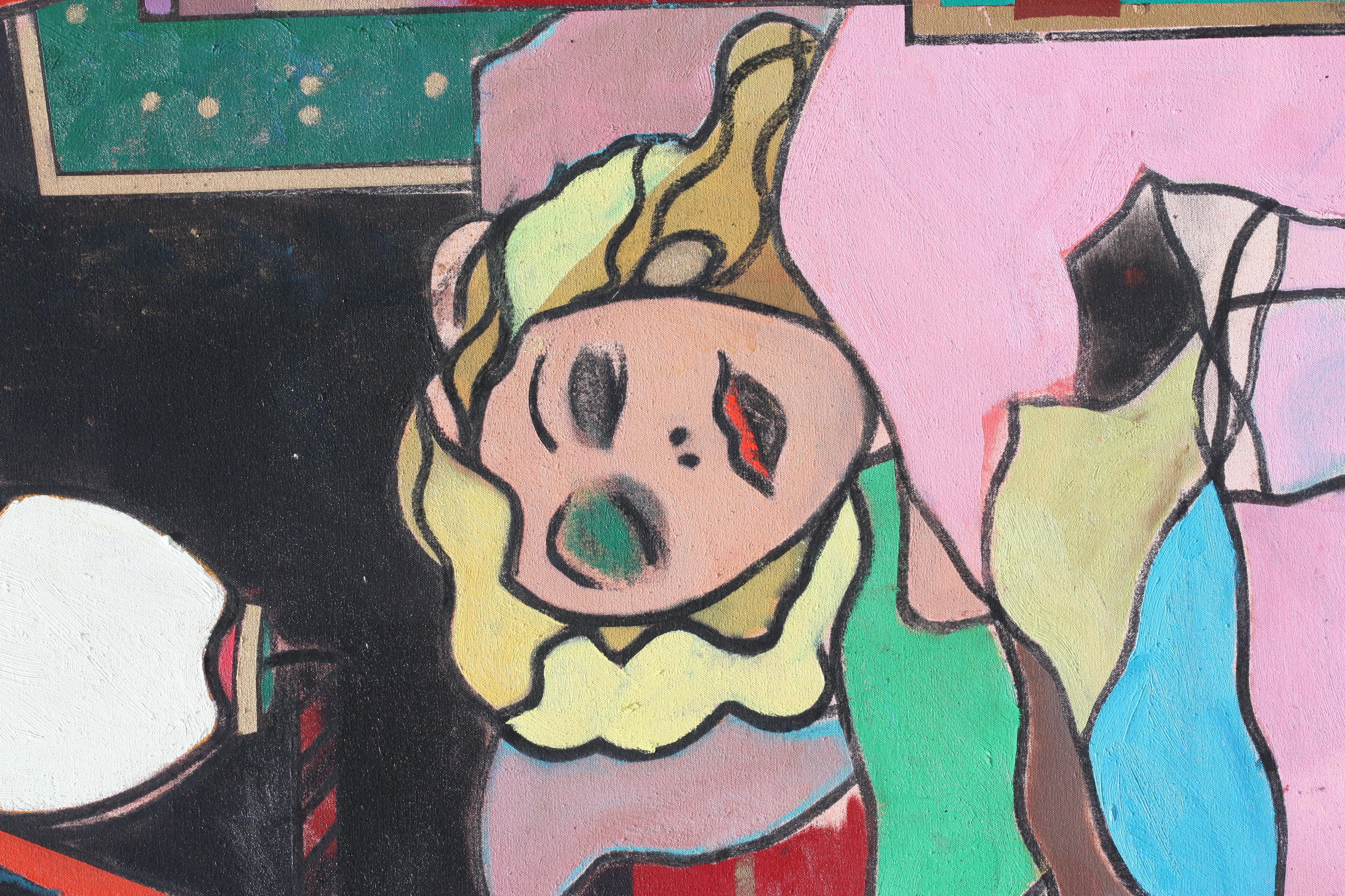 Richard Merkin, (Broken Blossoms: Le Chien D’Or, 1990, oil on canvas For Sale 4