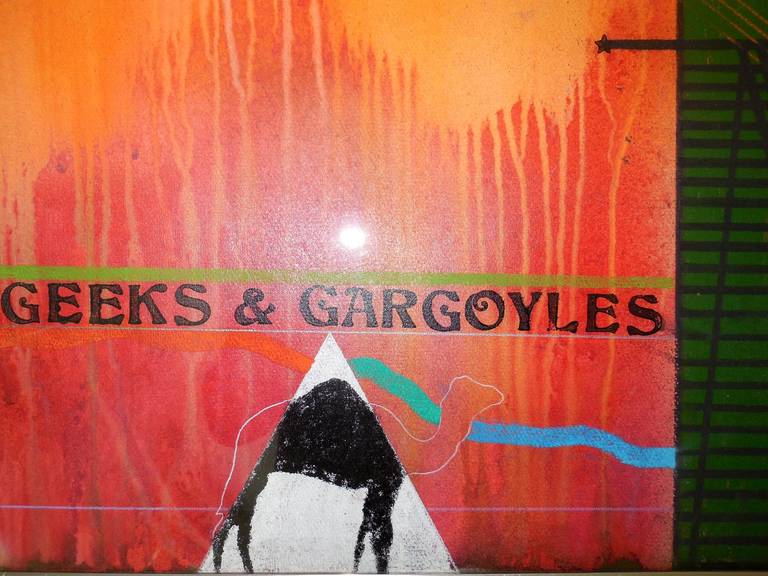 Pintura grande de Richard Merkin Geeks & Gargoyles Artista de portada de la revista New Yorker en venta 2