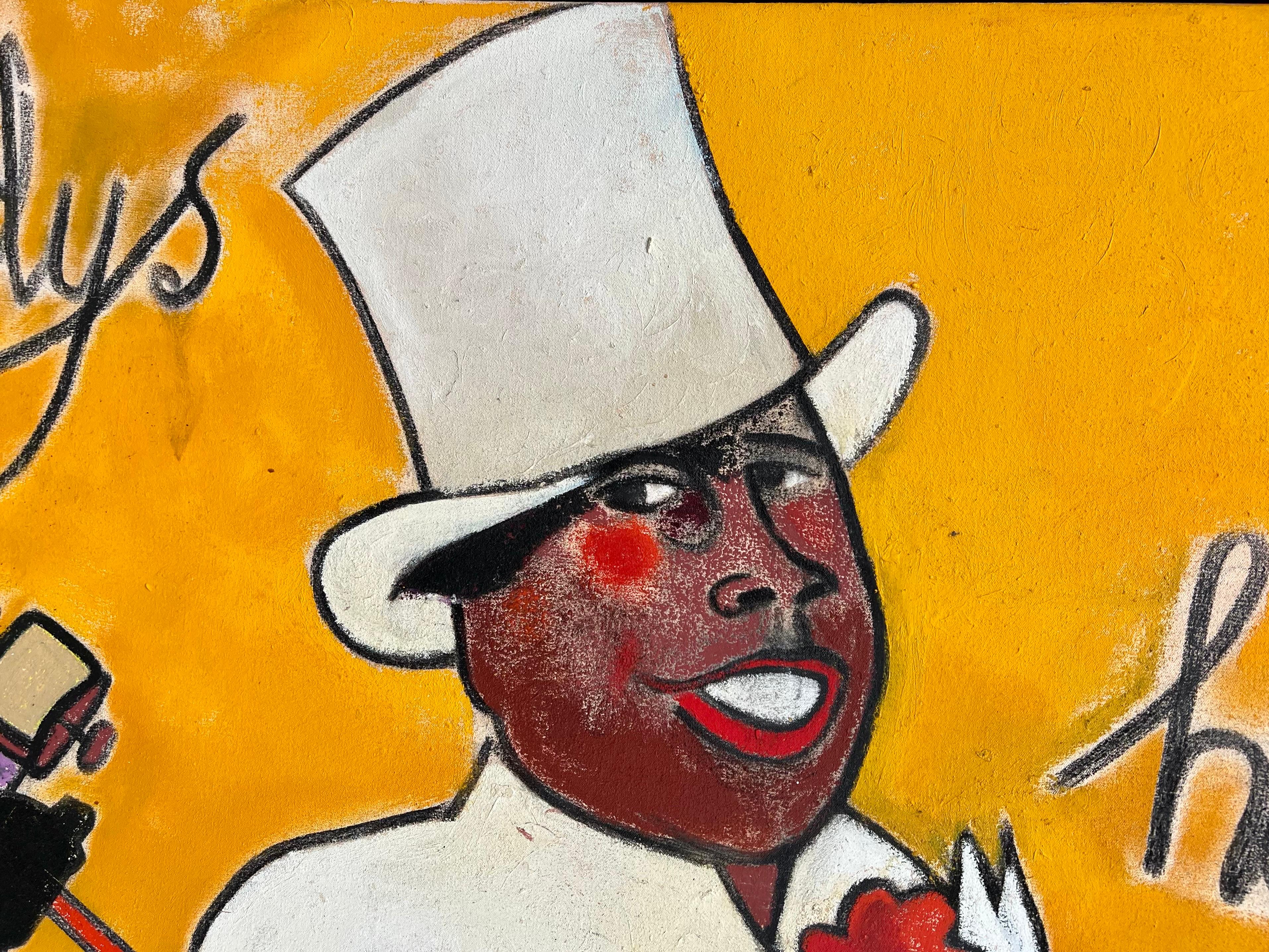 Large Richard Merkin Painting Harlem Jazz Club, New Yorker Magazine Cover Artist For Sale 1
