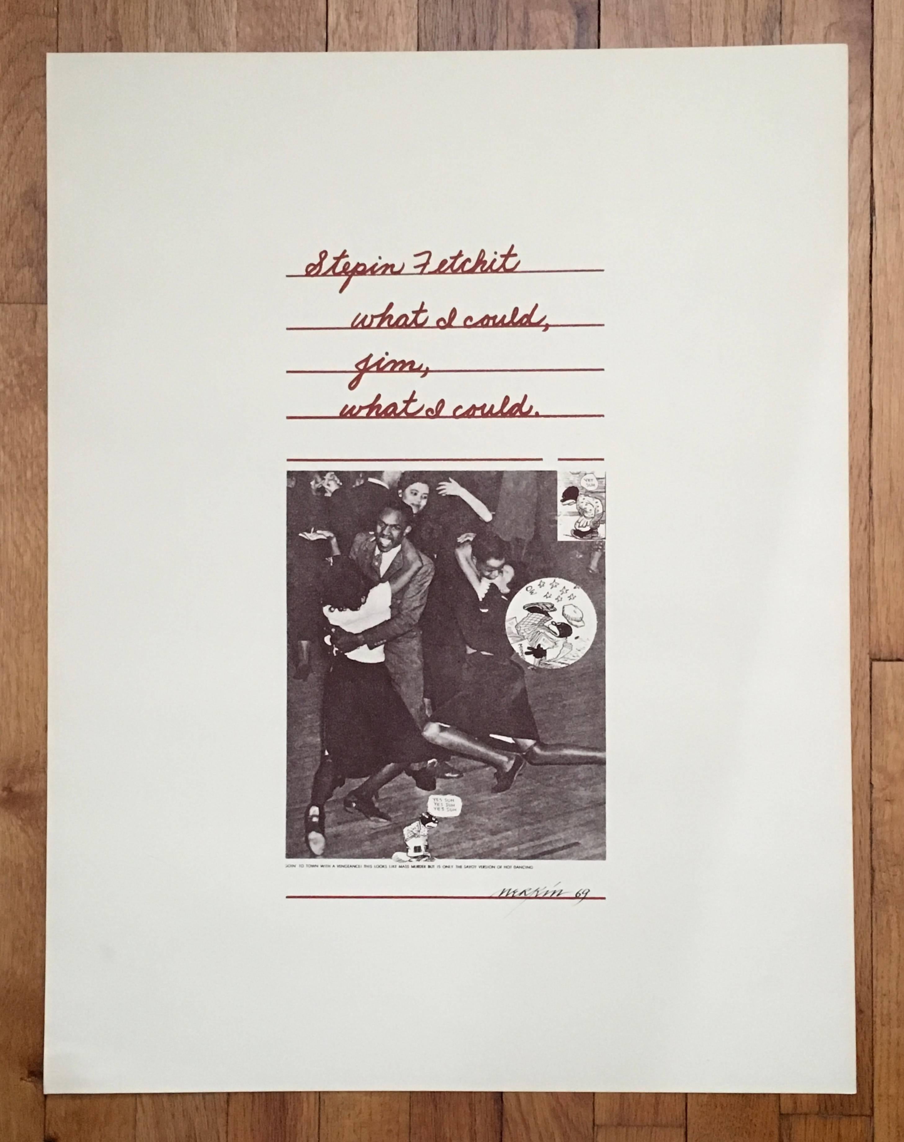 Stepin Fetchit Pop Art 1969 Sérigraphie couleur Richard Merkin en vente 1