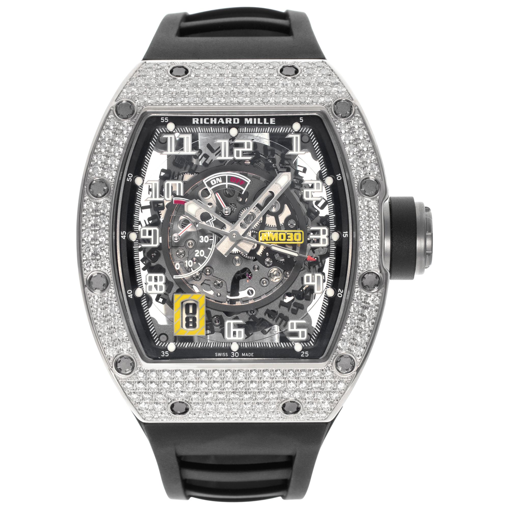 Richard Mille 18k white gold & titanium Automatic Wristwatch Ref RM30 For Sale