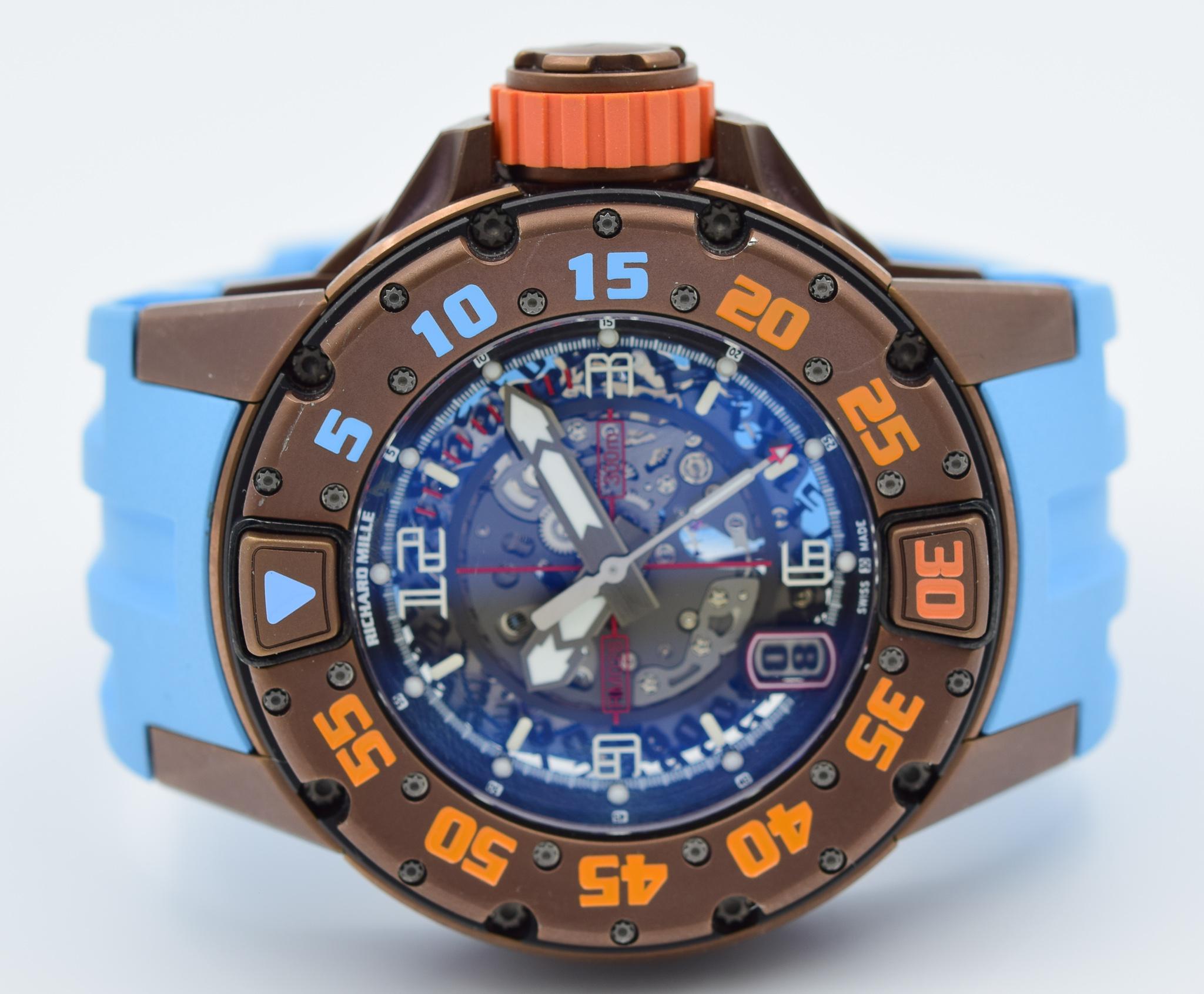 Richard Mille Diver RM028, Brown PVD Titanium Skeleton Dial Automatic In Excellent Condition In Carmel, IN