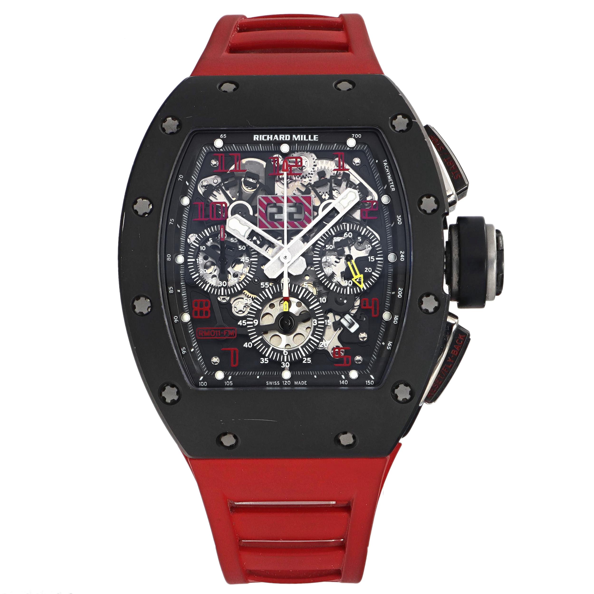 Richard Mille Felipe Massa Rm011 Titanium Red Rubber Automatic Men S Watch At 1stdibs