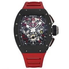 Richard Mille Felipe Massa RM011 Titane Caoutchouc rouge Montre automatique pour homme