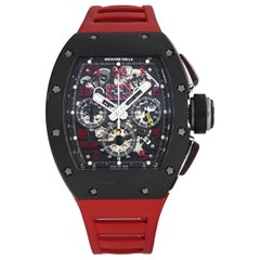 Richard Mille Felipe Massa RM011 Titane Caoutchouc rouge Montre automatique pour homme