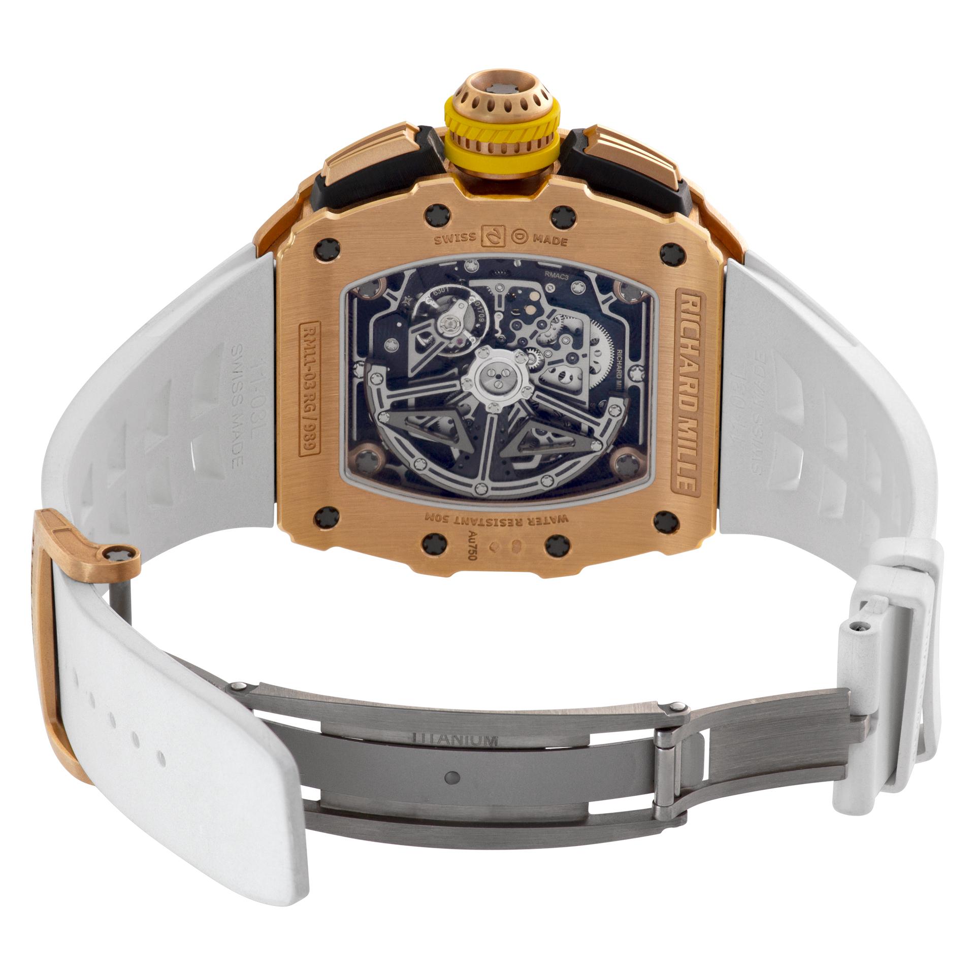 Richard Mille Flyback Chronograph 18k gold Automatic Wristwatch Ref RM11-03 RG For Sale 4