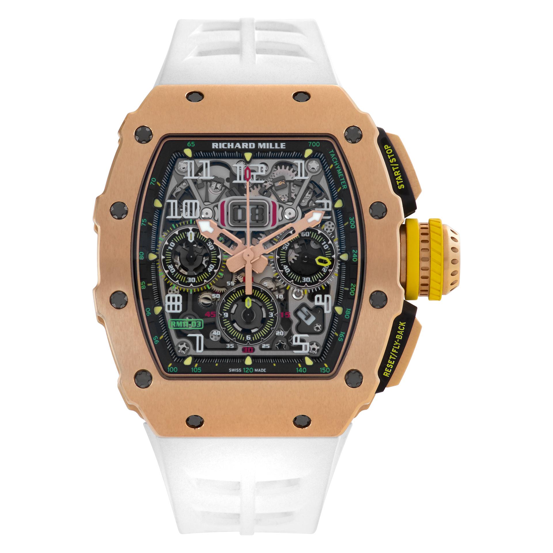 Richard Mille Flyback Chronograph 18k gold Automatic Wristwatch Ref RM11-03 RG For Sale