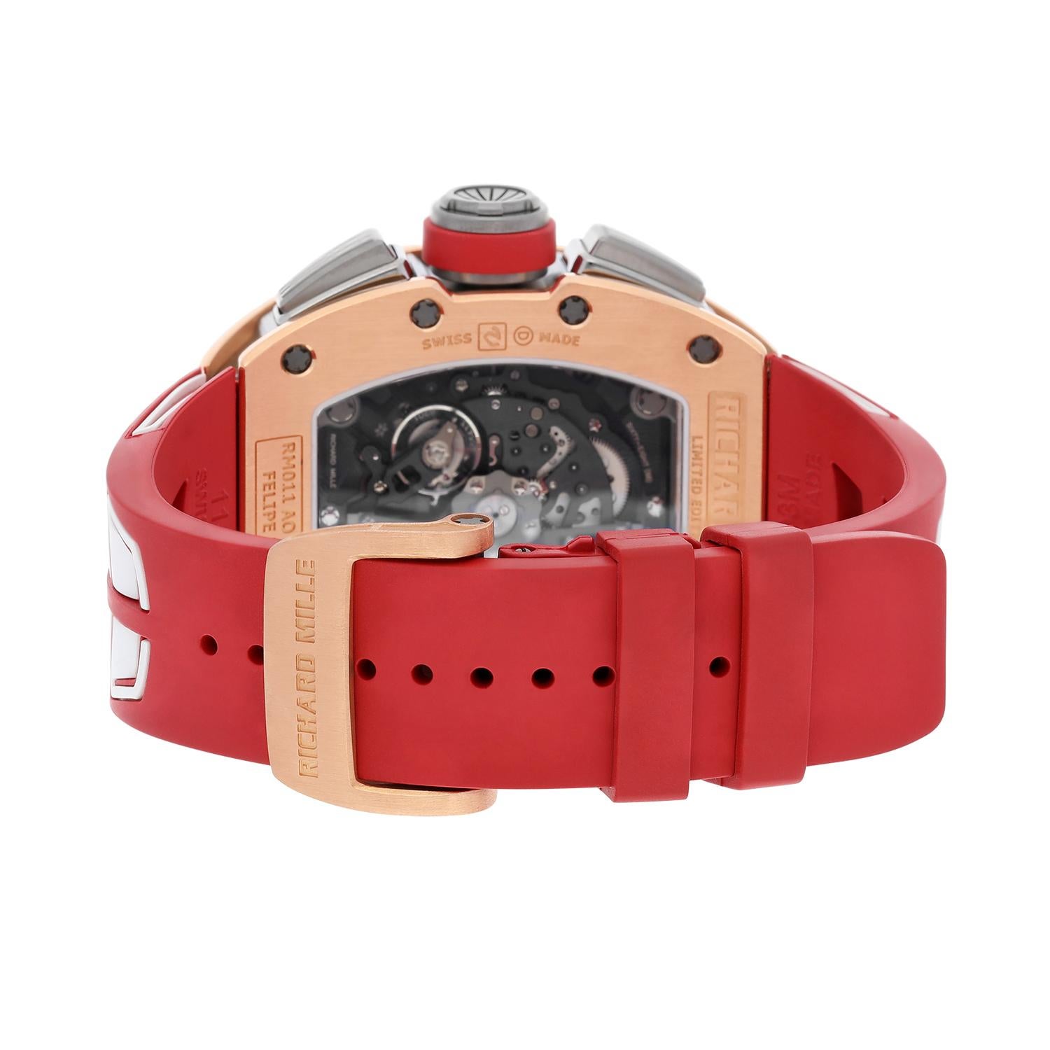 Women's or Men's Richard Mille Men's Watch RM 011 Felipe Massa Chronograph 'Red Demon' Rose Gold