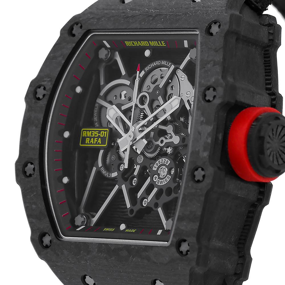 Modern Richard Mille Rafael Nadal Signature Black NTPT Carbon Watch RM35-01