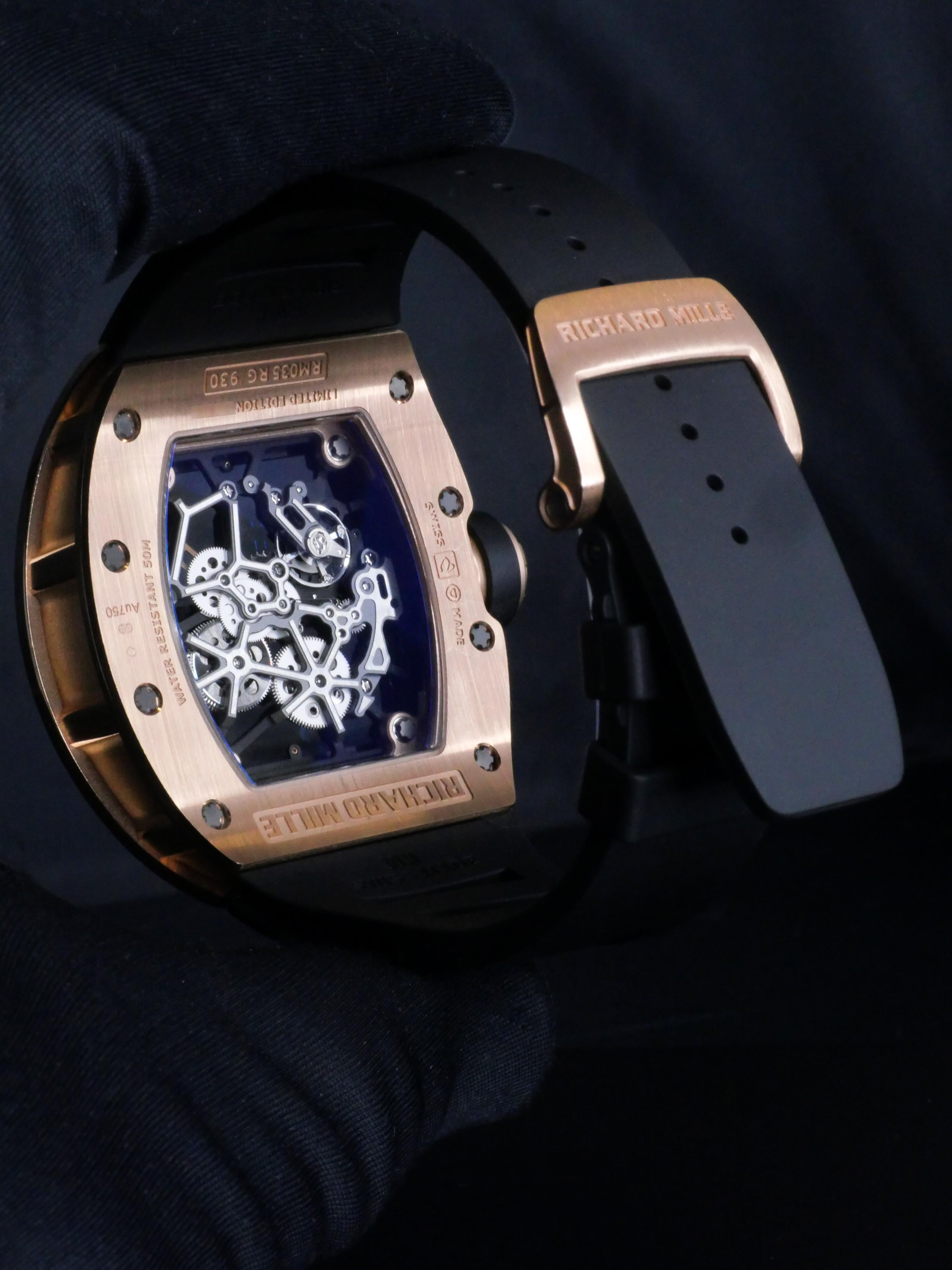 Richard Mille Red Gold RM 035 Toro Manual Wind Wristwatch For Sale 9