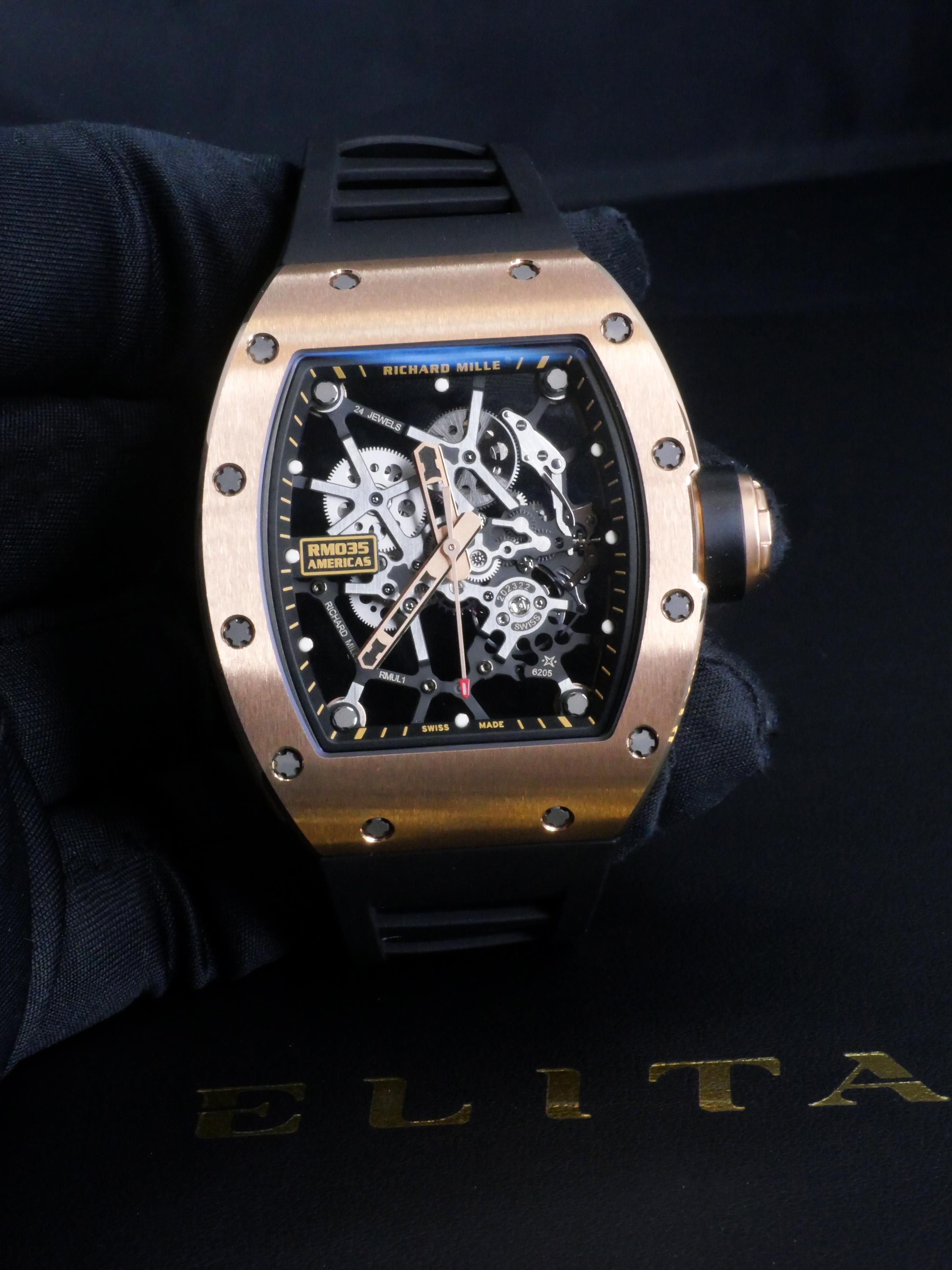 Richard Mille Red Gold RM 035 Toro Manual Wind Wristwatch In New Condition For Sale In MELBOURNE, AU