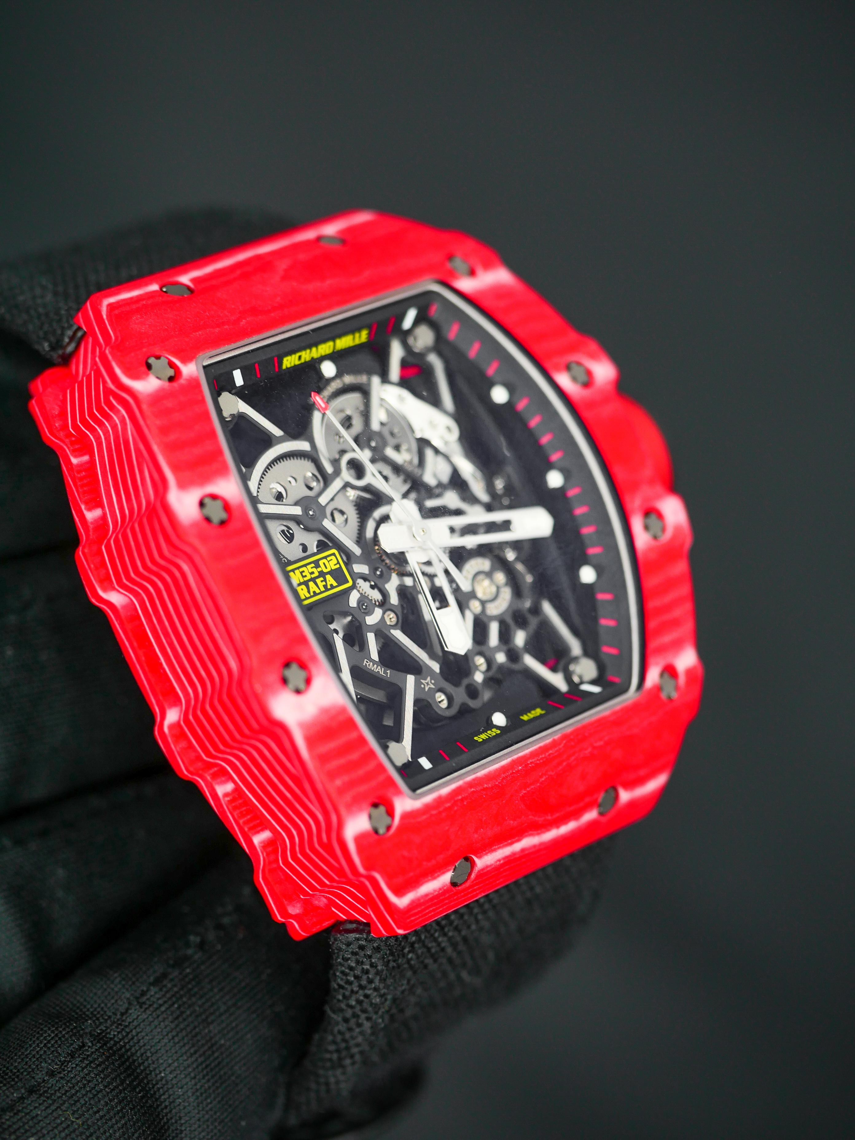 Richard Mille Red Quartz-TPT RM 035-02 Rafael Nadal Automatic Wristwatch In New Condition For Sale In MELBOURNE, AU