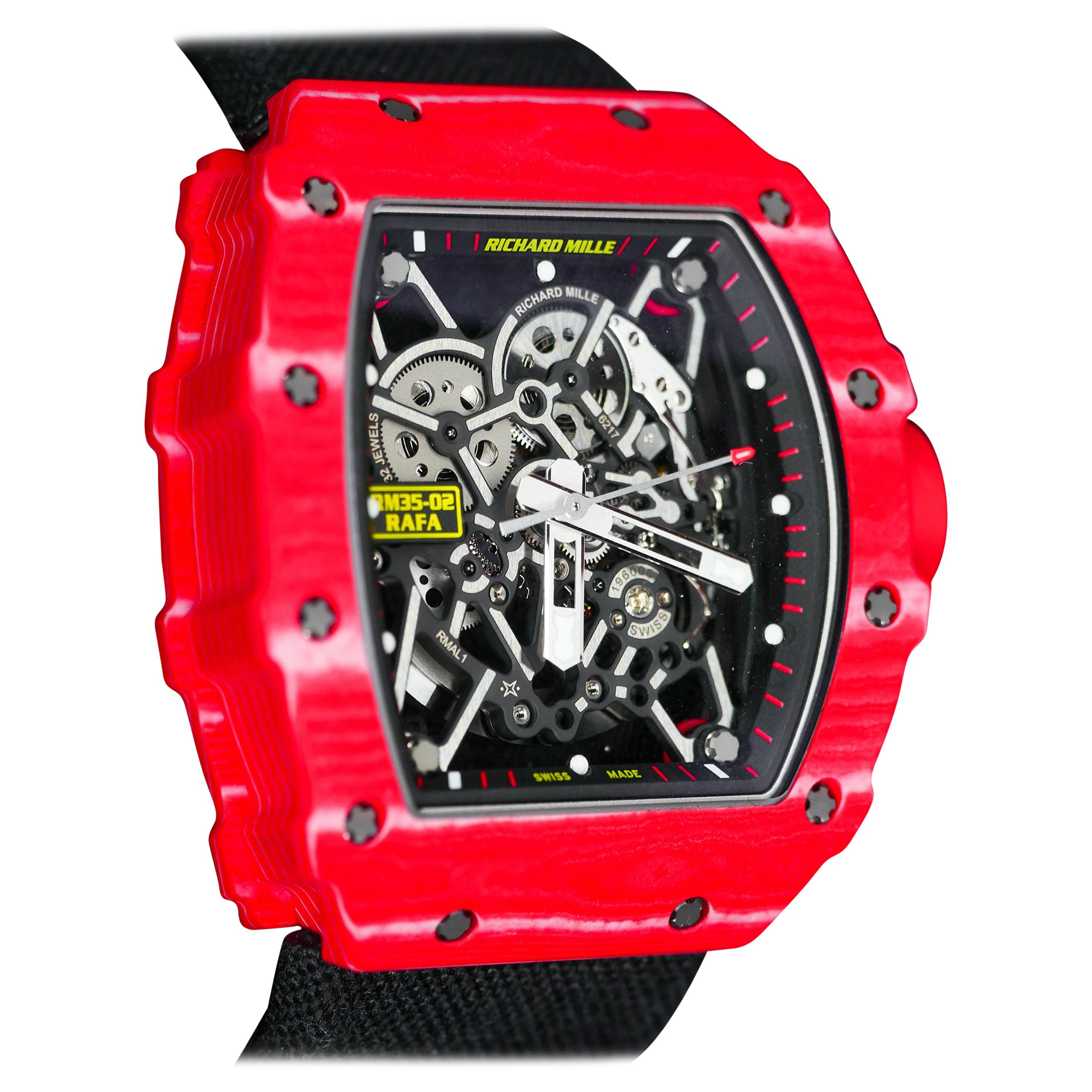 Richard Mille Red Quartz-TPT RM 035-02 Rafael Nadal Automatic Wristwatch For Sale