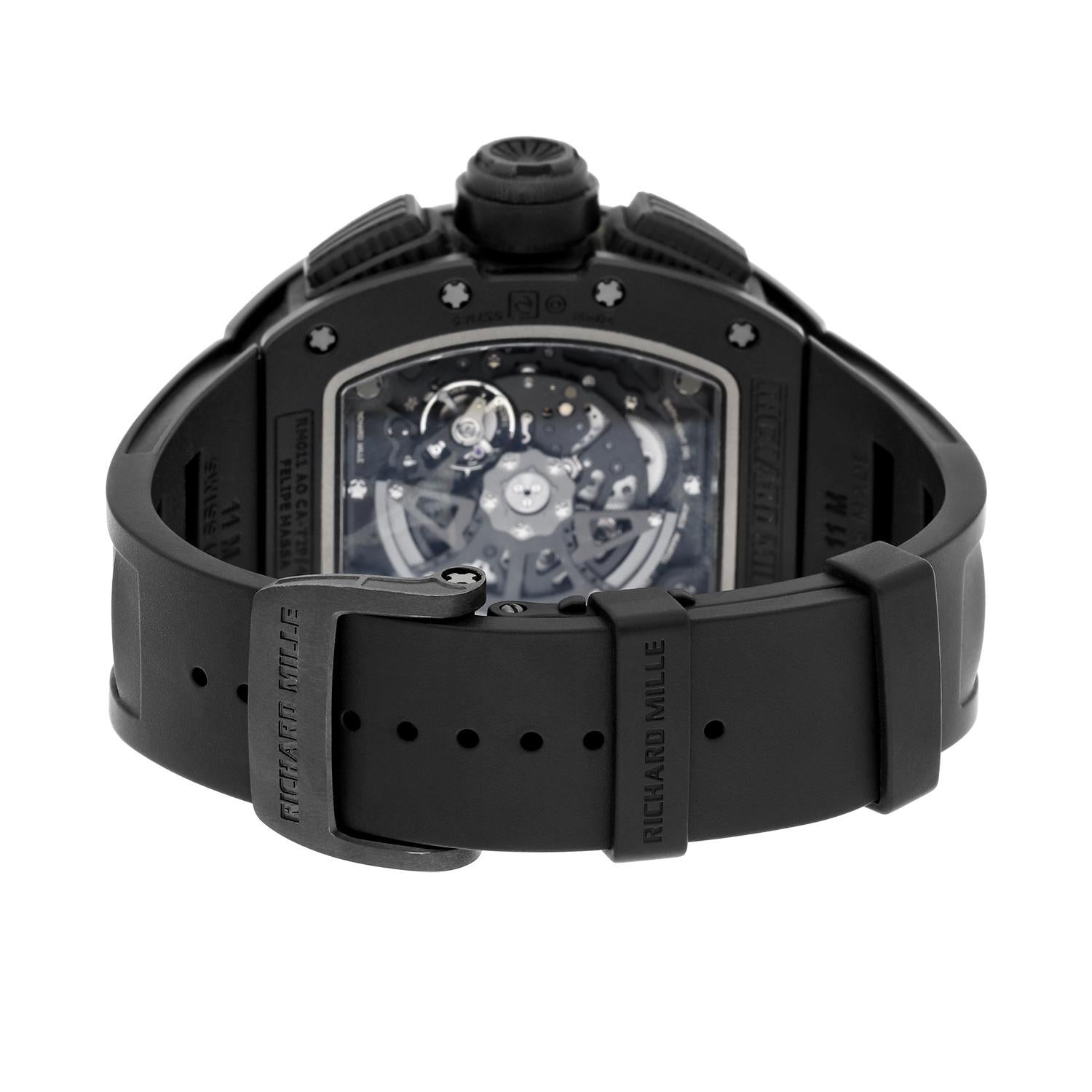Reloj Richard Mille RM 011 Negro Phantom PVD Cerámica Caucho Carbono Completo 2